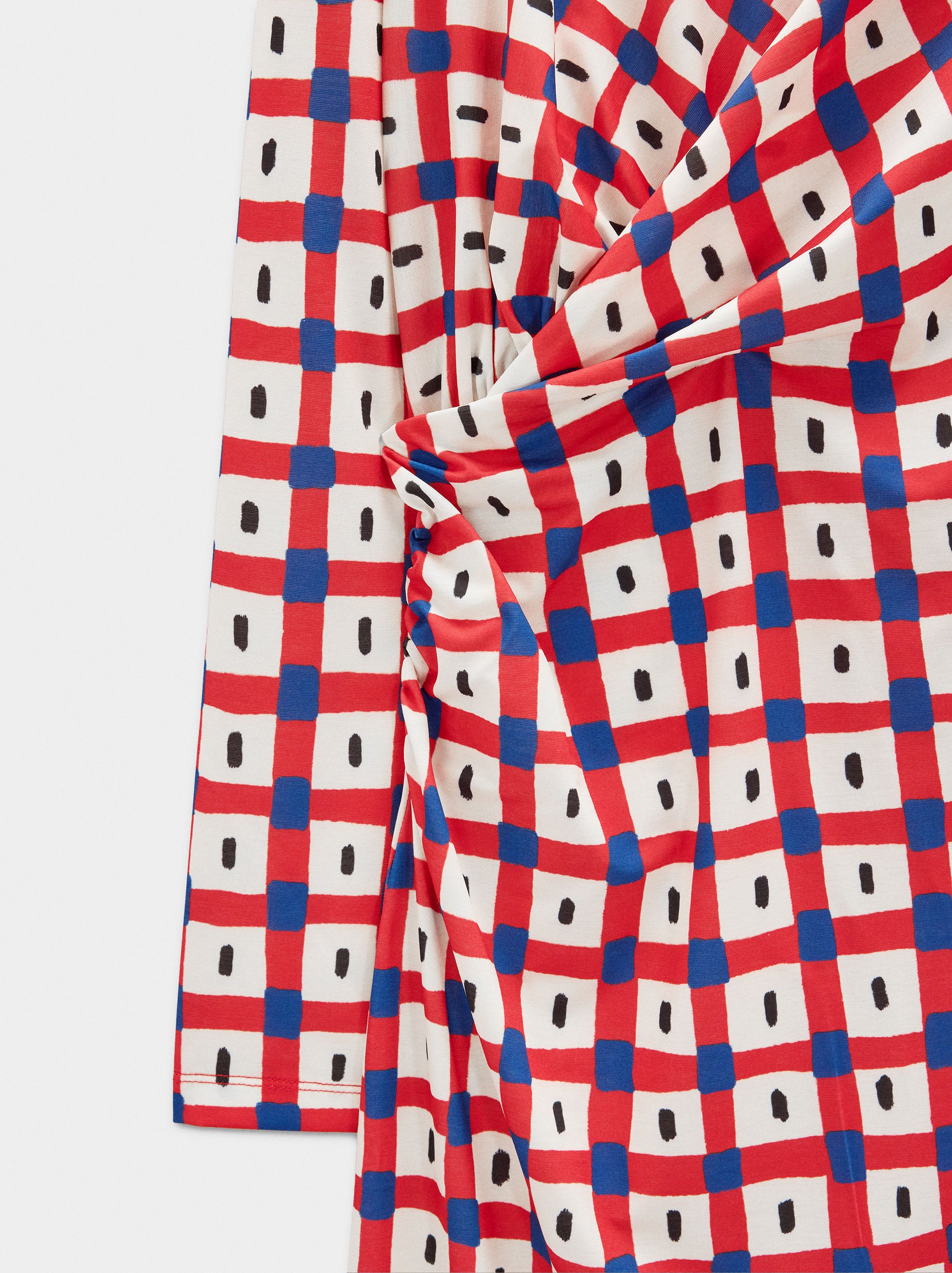 Vestido Drapeado A Cuadros