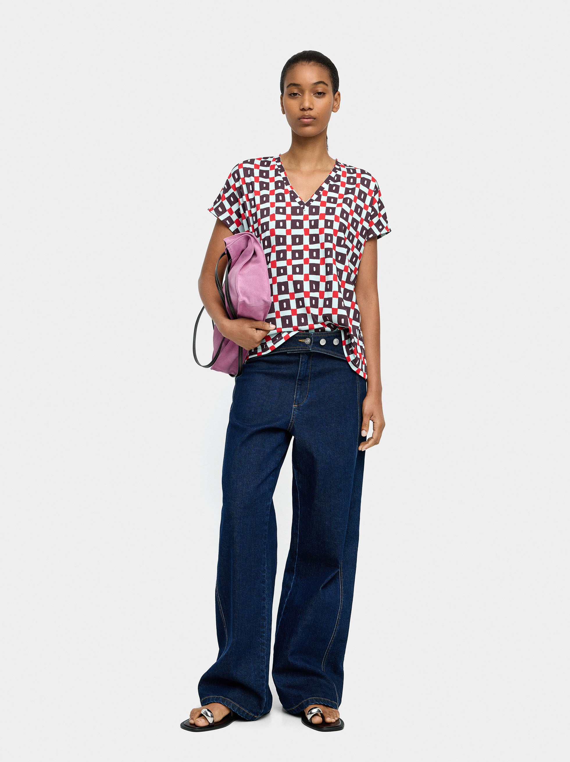 Blusa Estampada A Cuadros