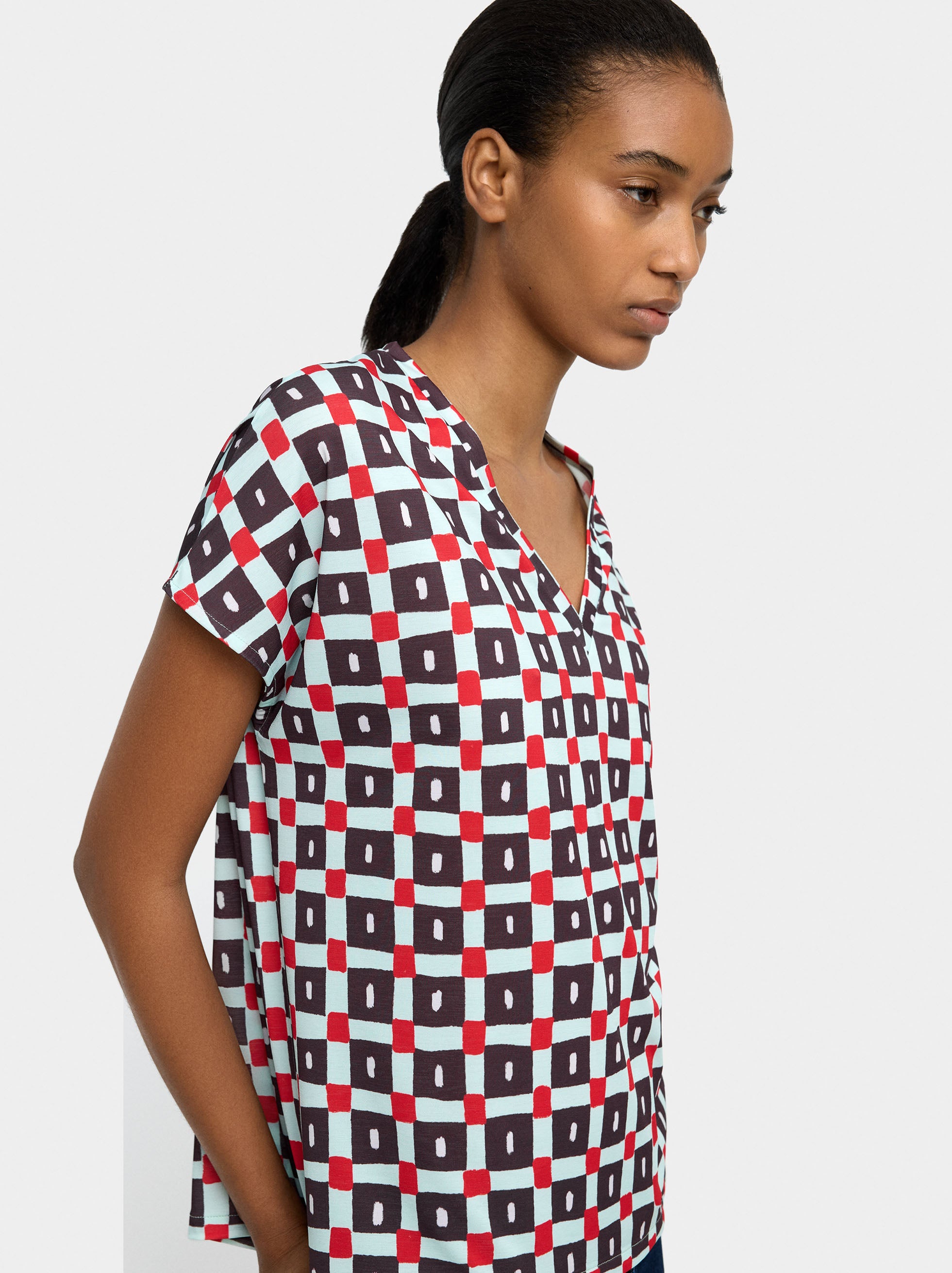 Blusa Estampada A Cuadros