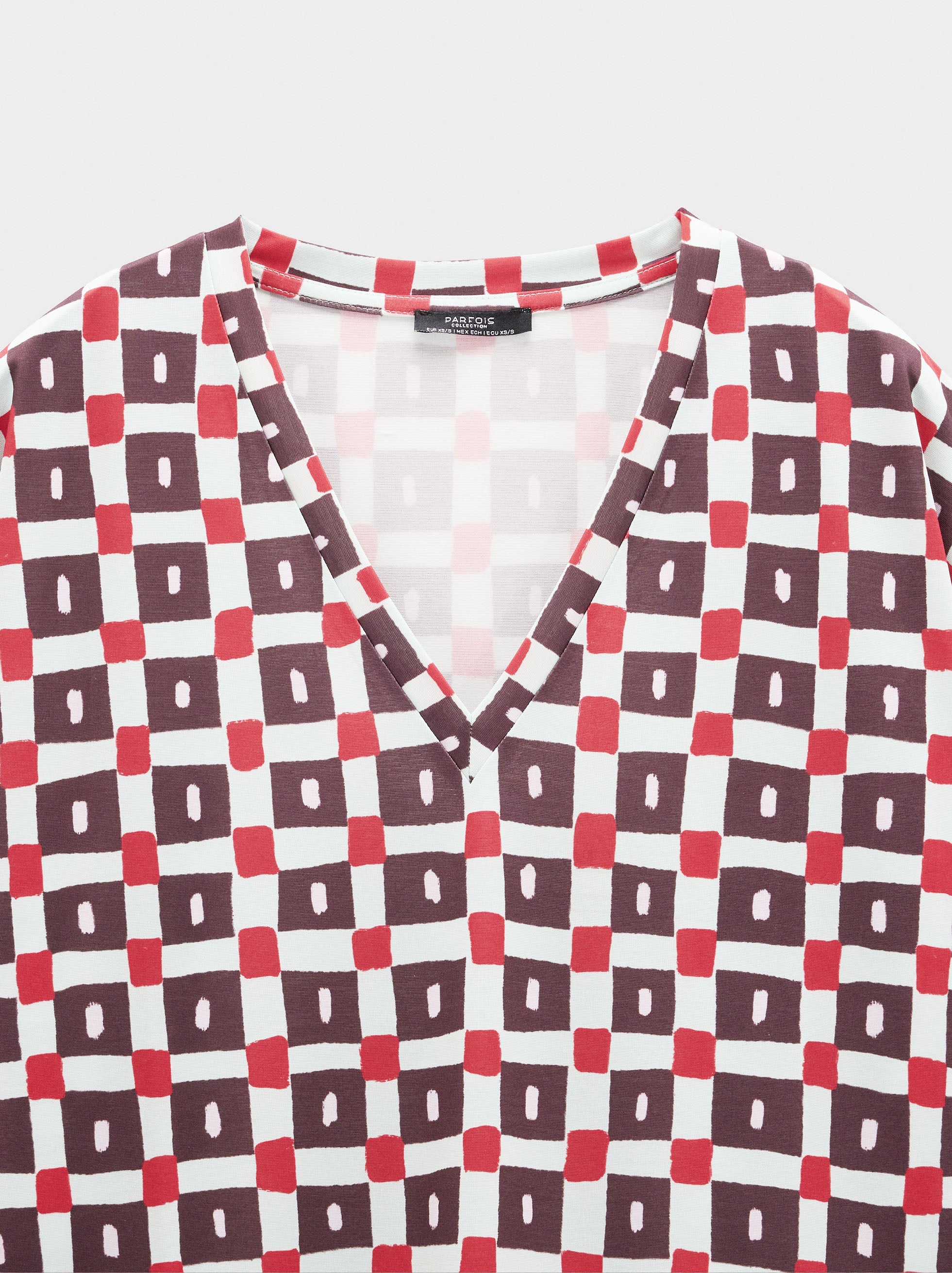 Blusa Estampada A Cuadros