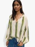 Blusa Estampado Contraste 100% Algodón