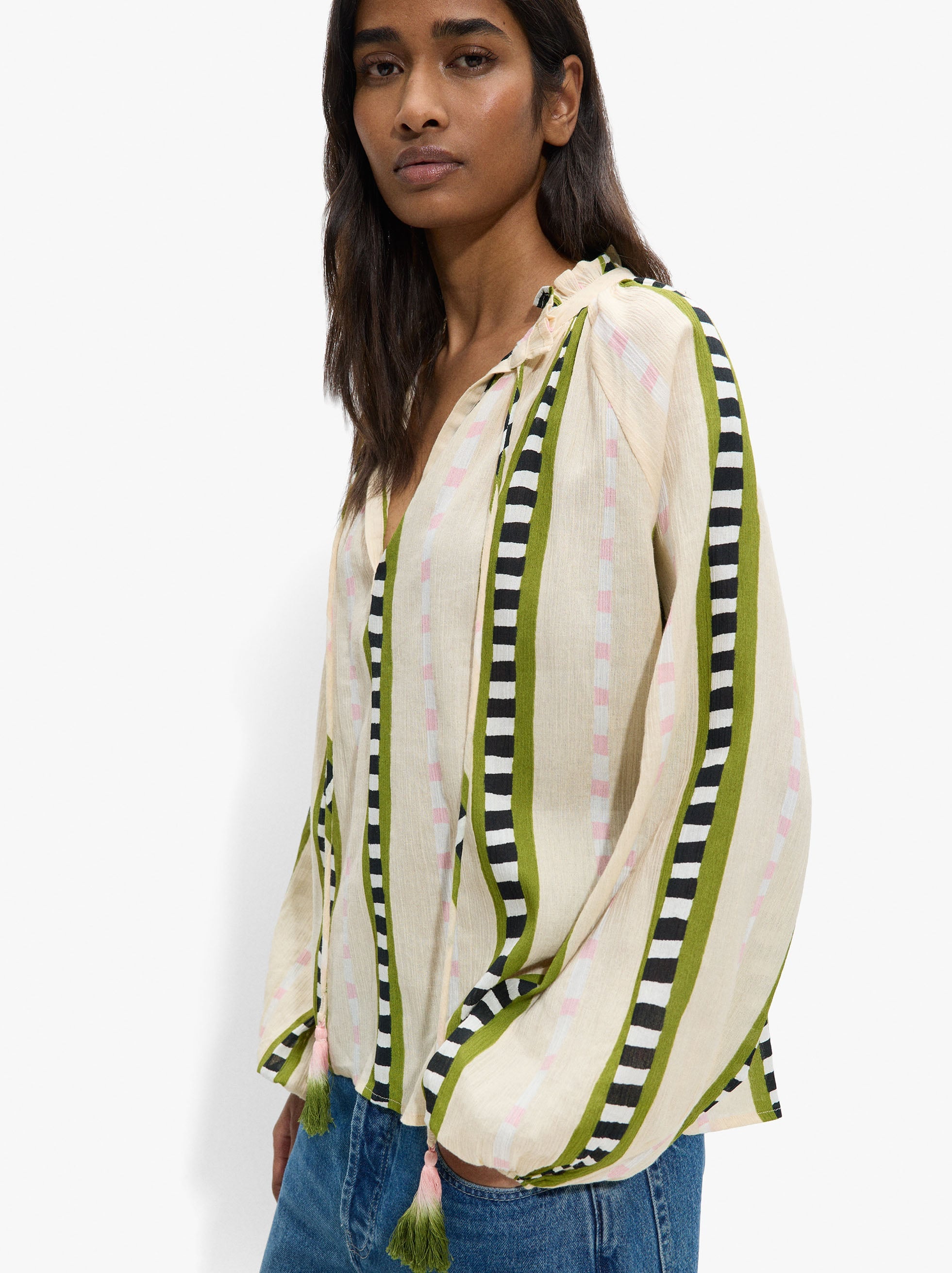 Blusa Estampado Contraste 100% Algodón