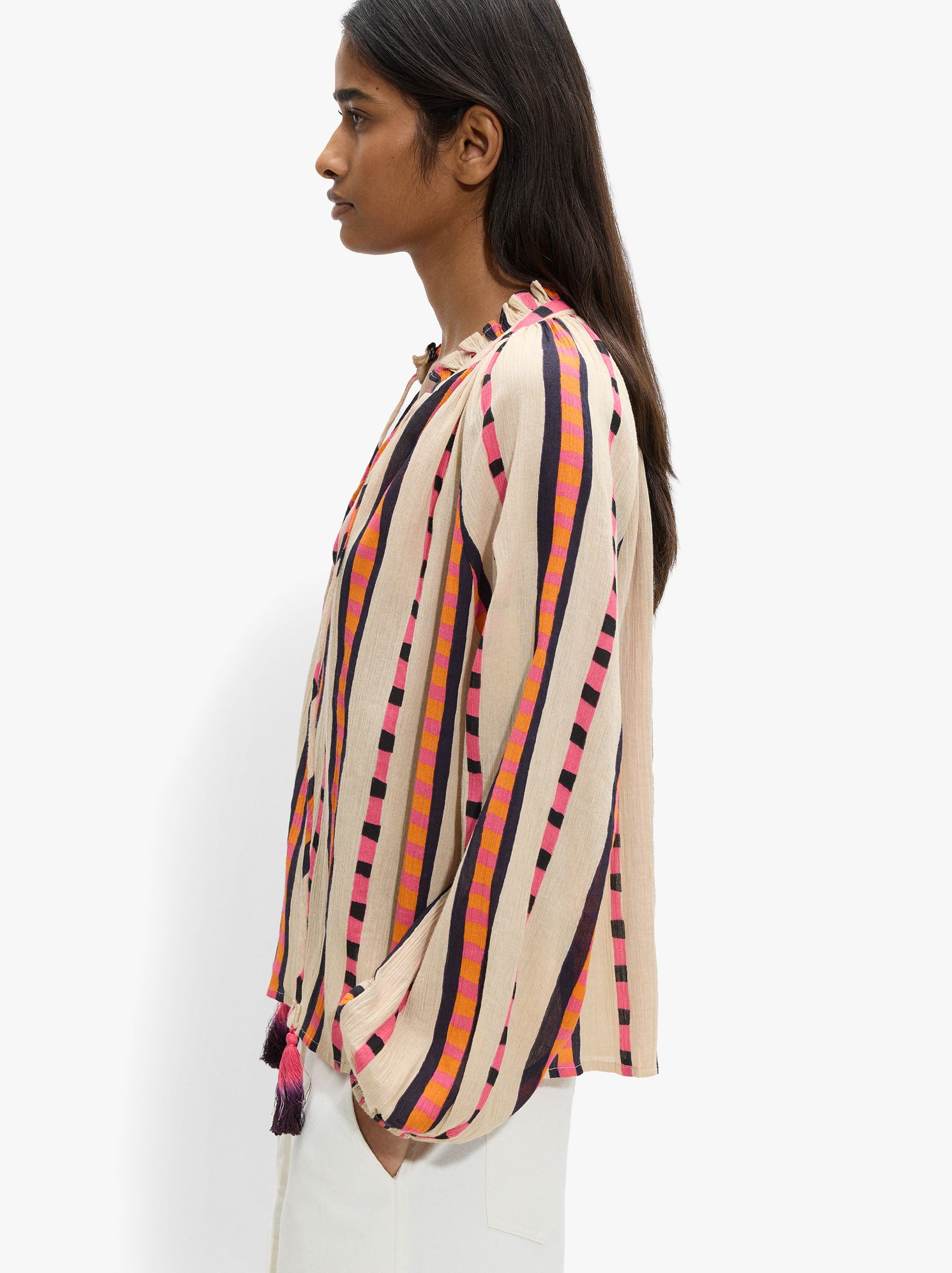 Blusa Estampado Contraste 100% Algodón