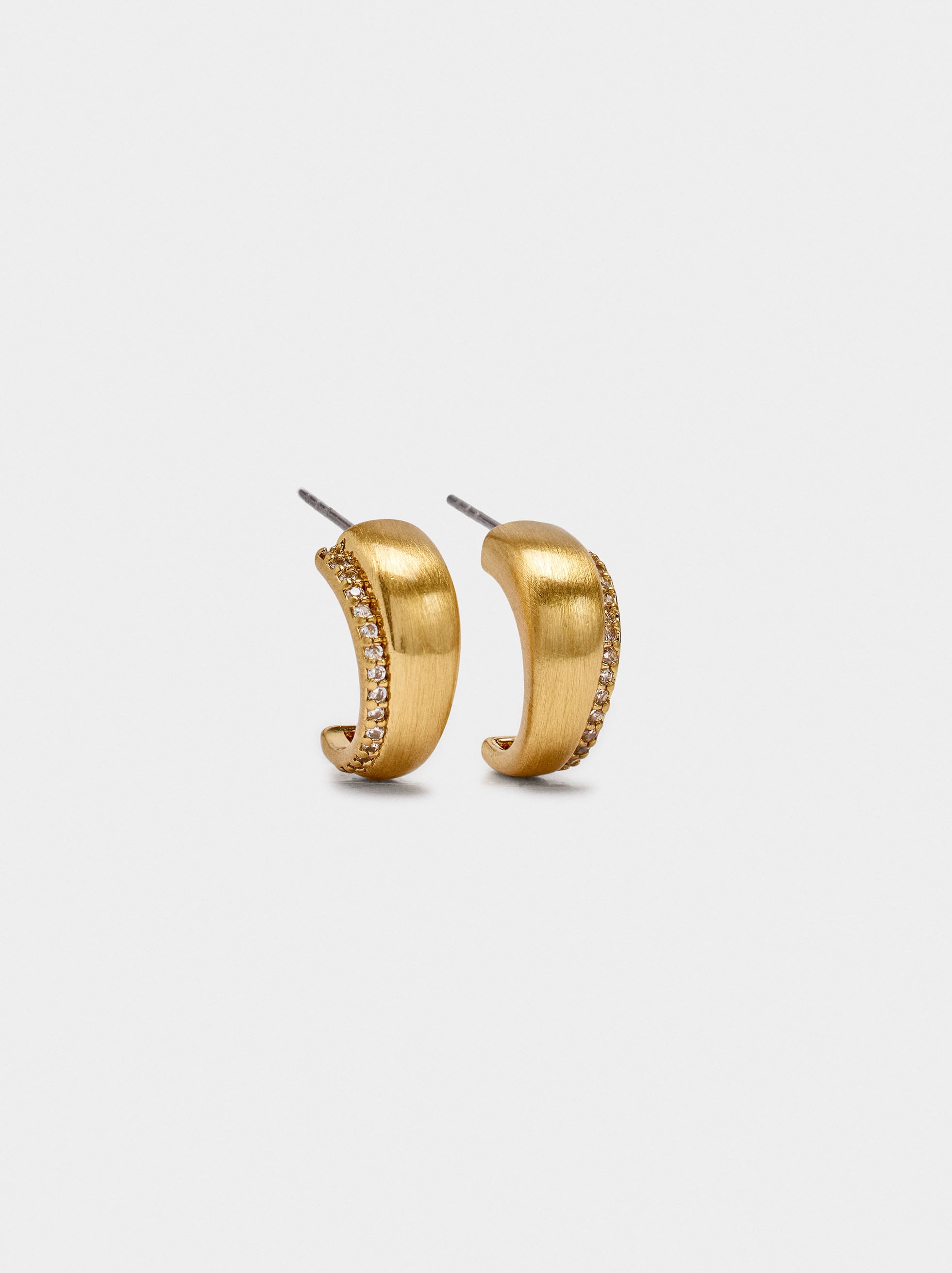 Pendientes Efecto Doble Con Circonitas
