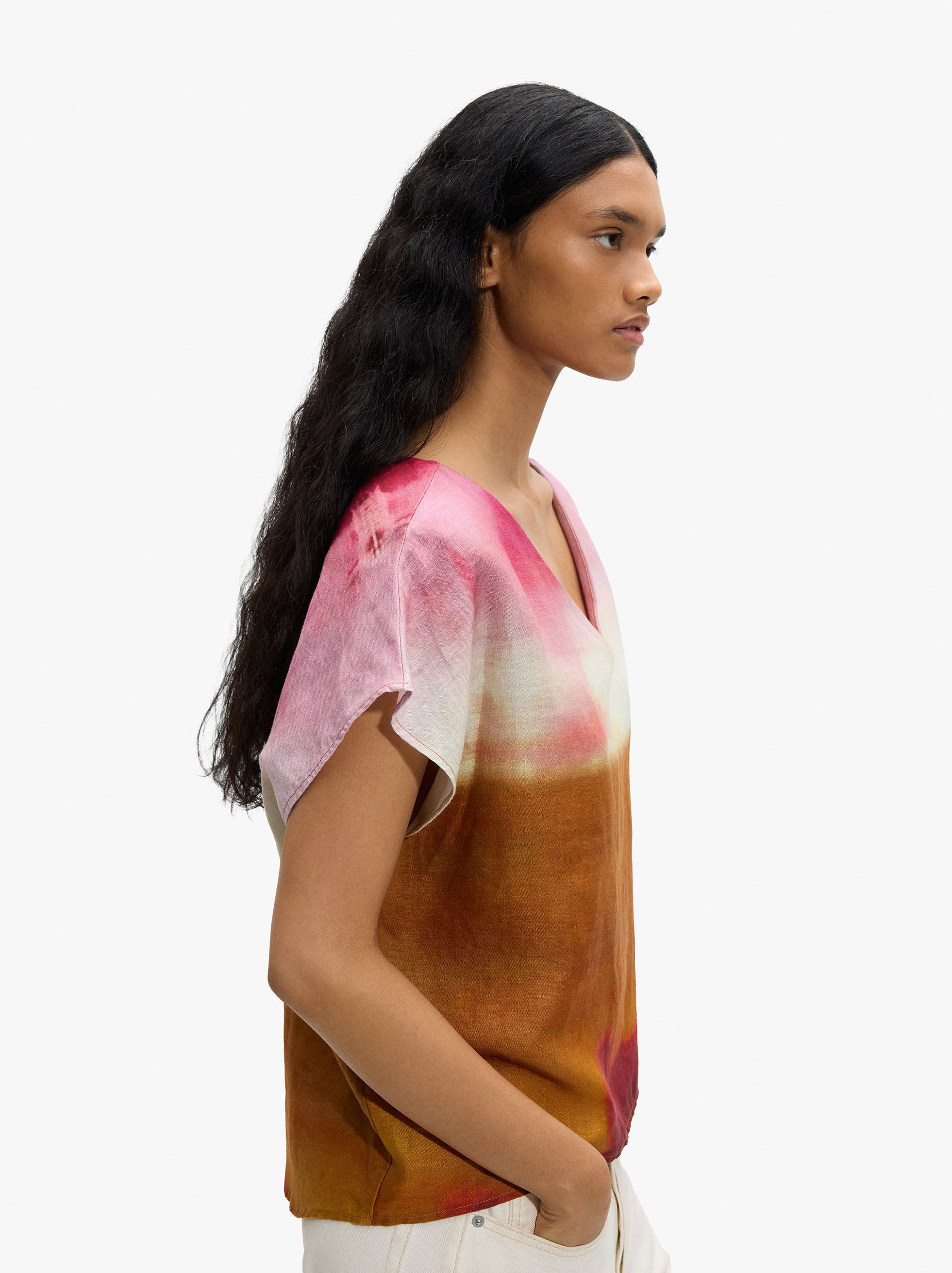 Blusa Estampada 100% Lino