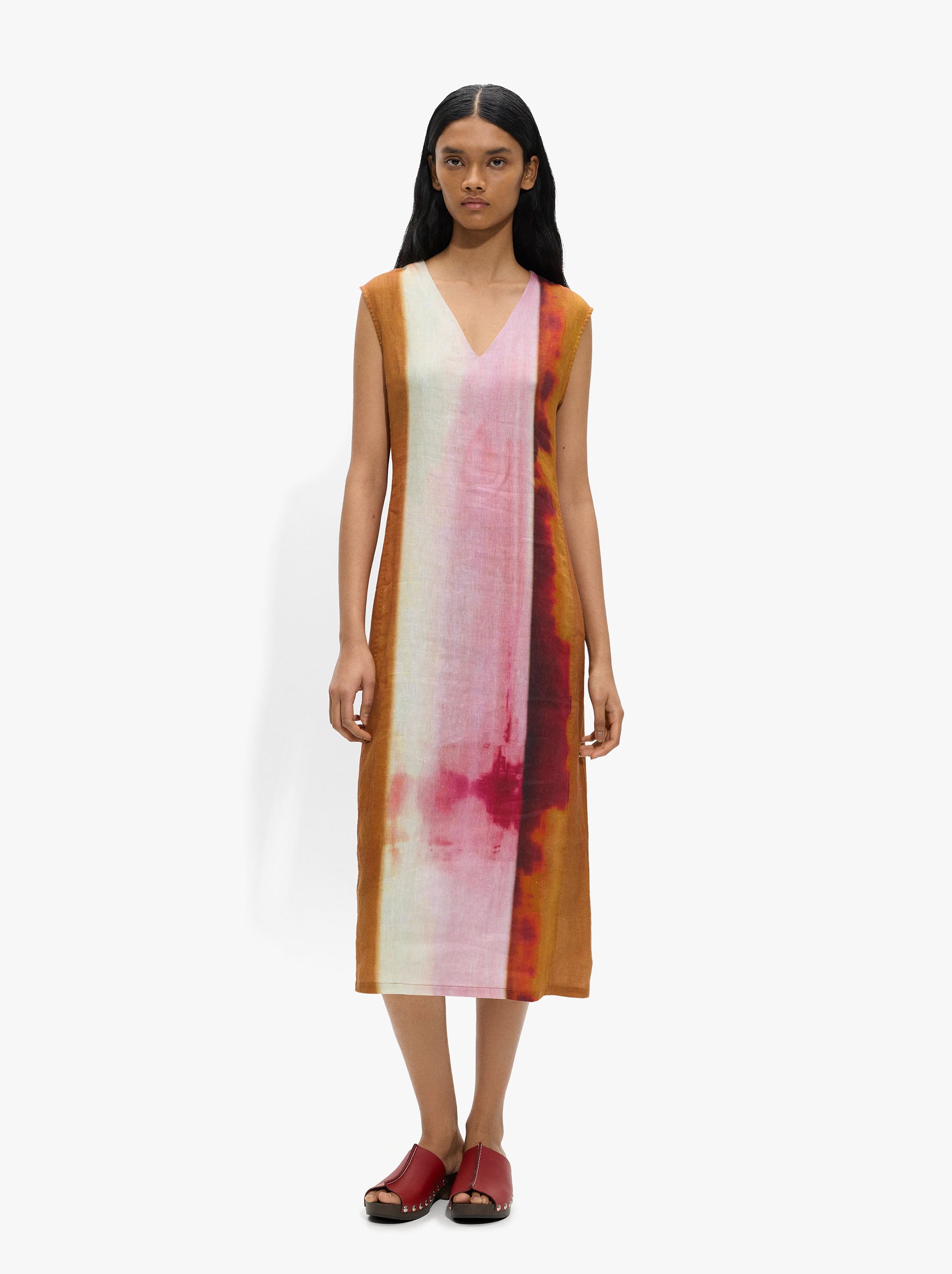 Vestido Estampado 100% Lino