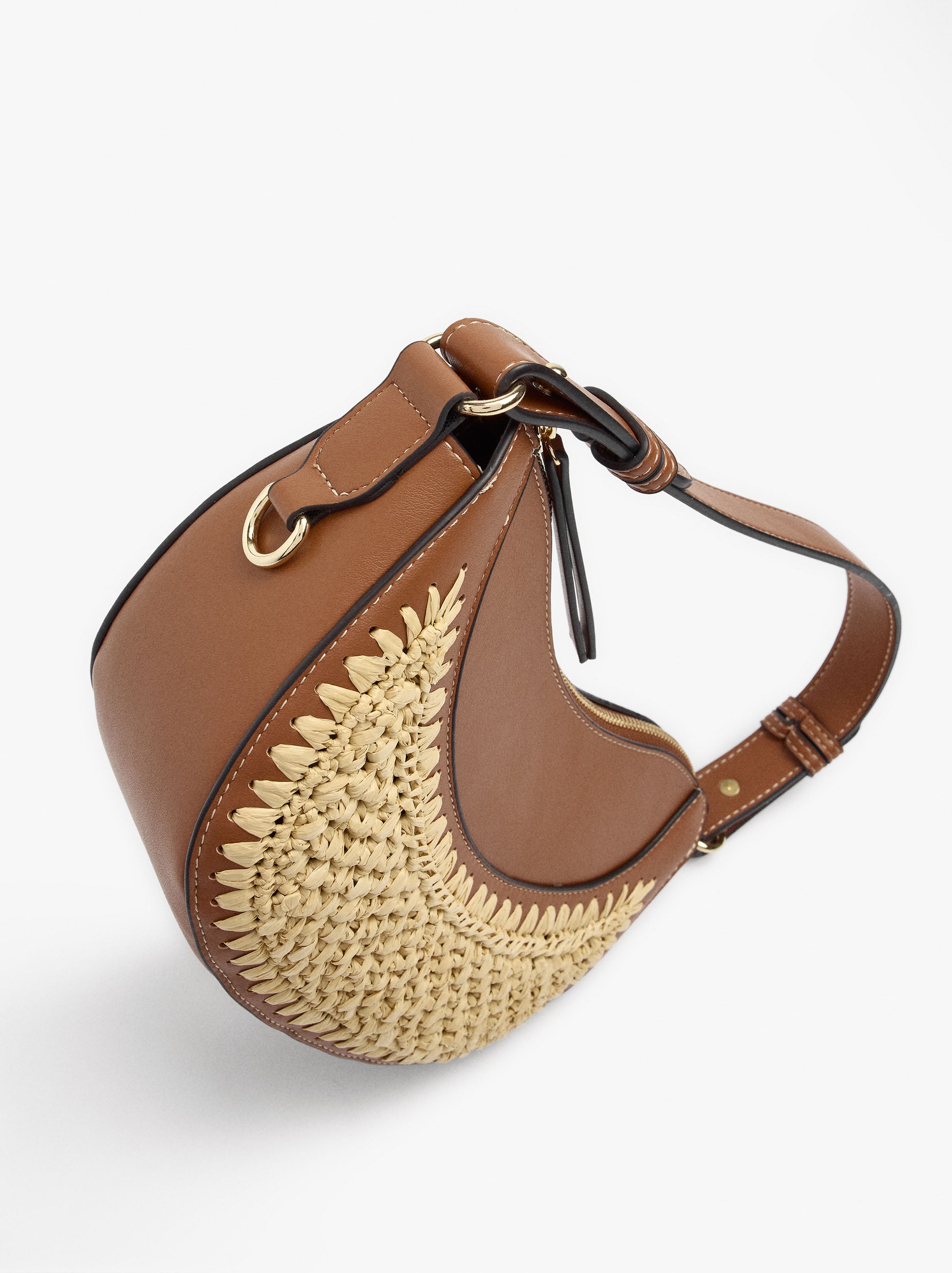 Bolso De Mano Con Detalle Efecto Rafia