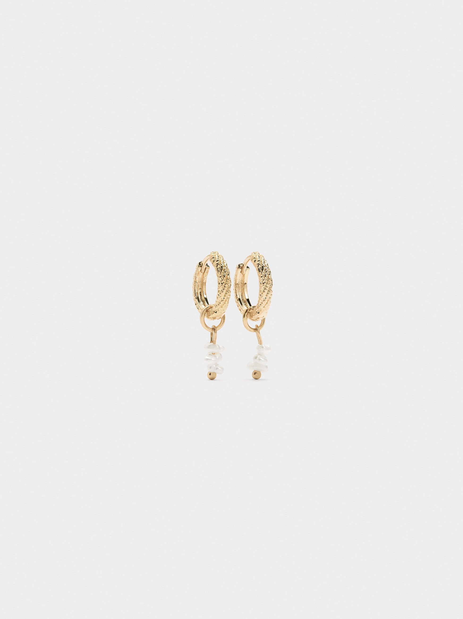Pendientes De Aro Con Perlas De Agua Dulce