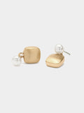 Pendientes Cuadrados Con Perla