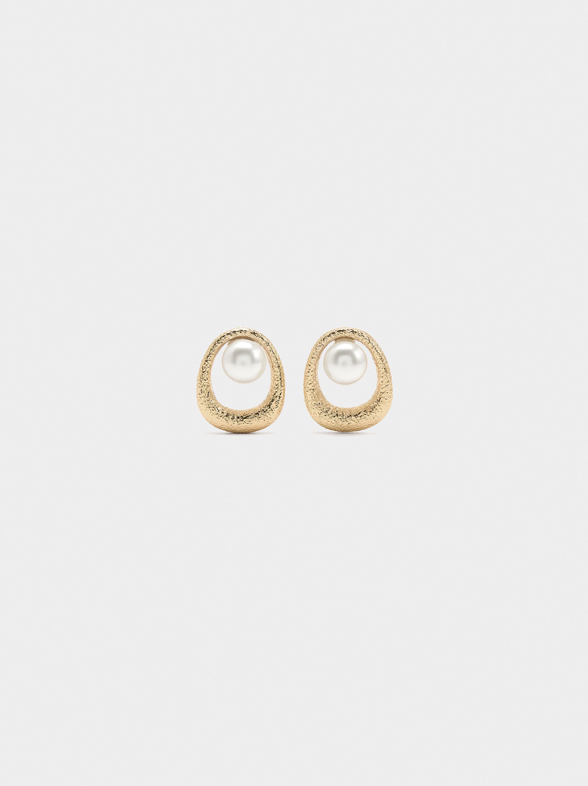 Pendientes De Aro Con Perla