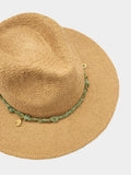 Sombrero Efecto Rafia Con Cordón Y Charms