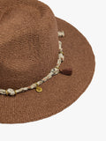 Sombrero Efecto Rafia Con Cordón Y Charms
