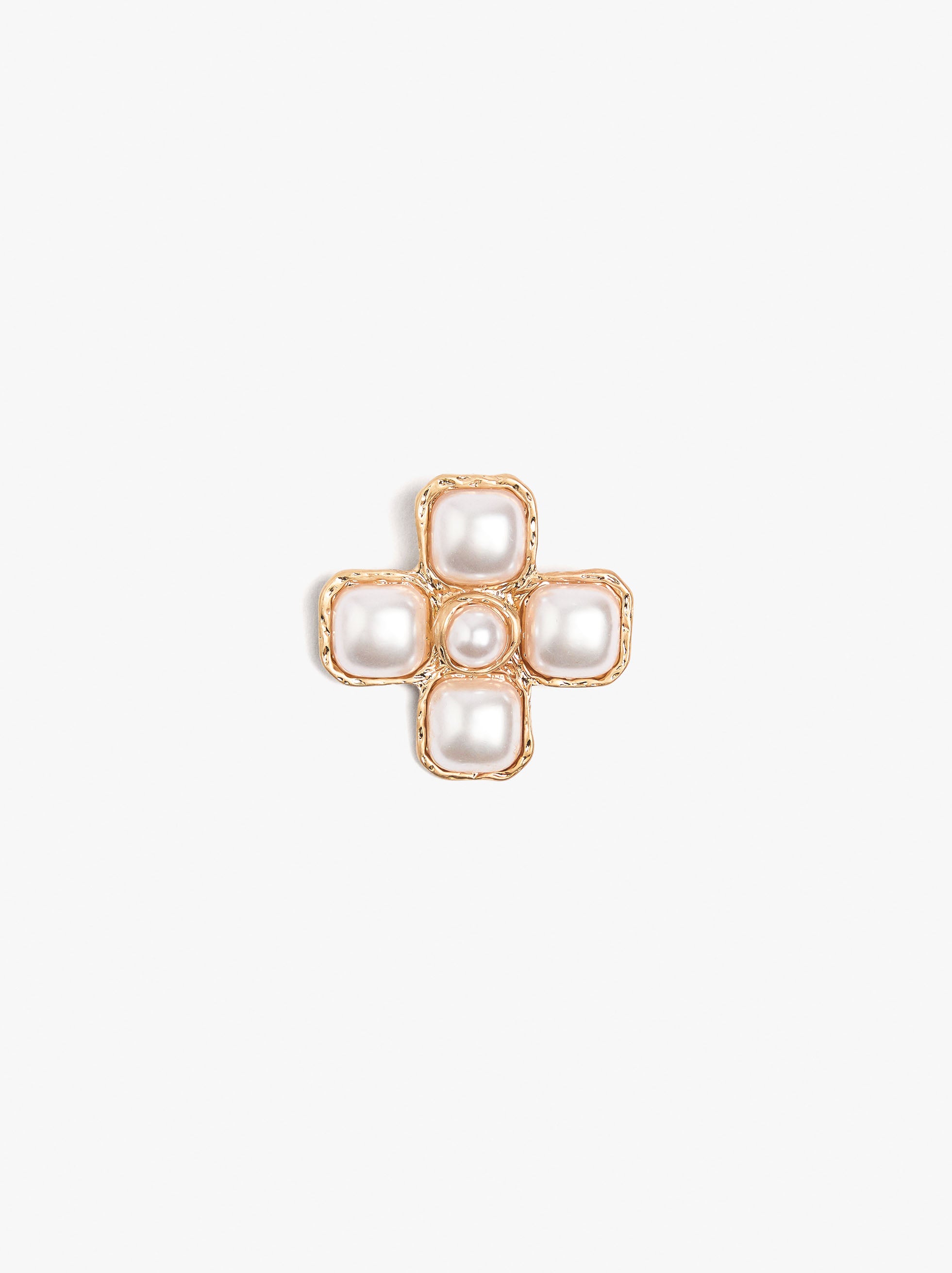 Broche Cruz Con Perlas