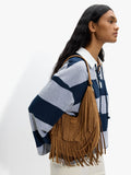 Bolso De Hombro Hobo Con Flecos