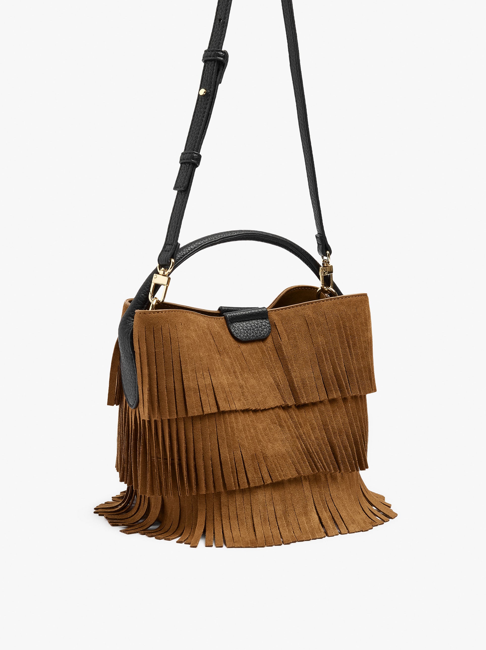 Bolso De Mano Bombonera Con Flecos