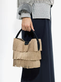 Bolso De Mano Bombonera Con Flecos