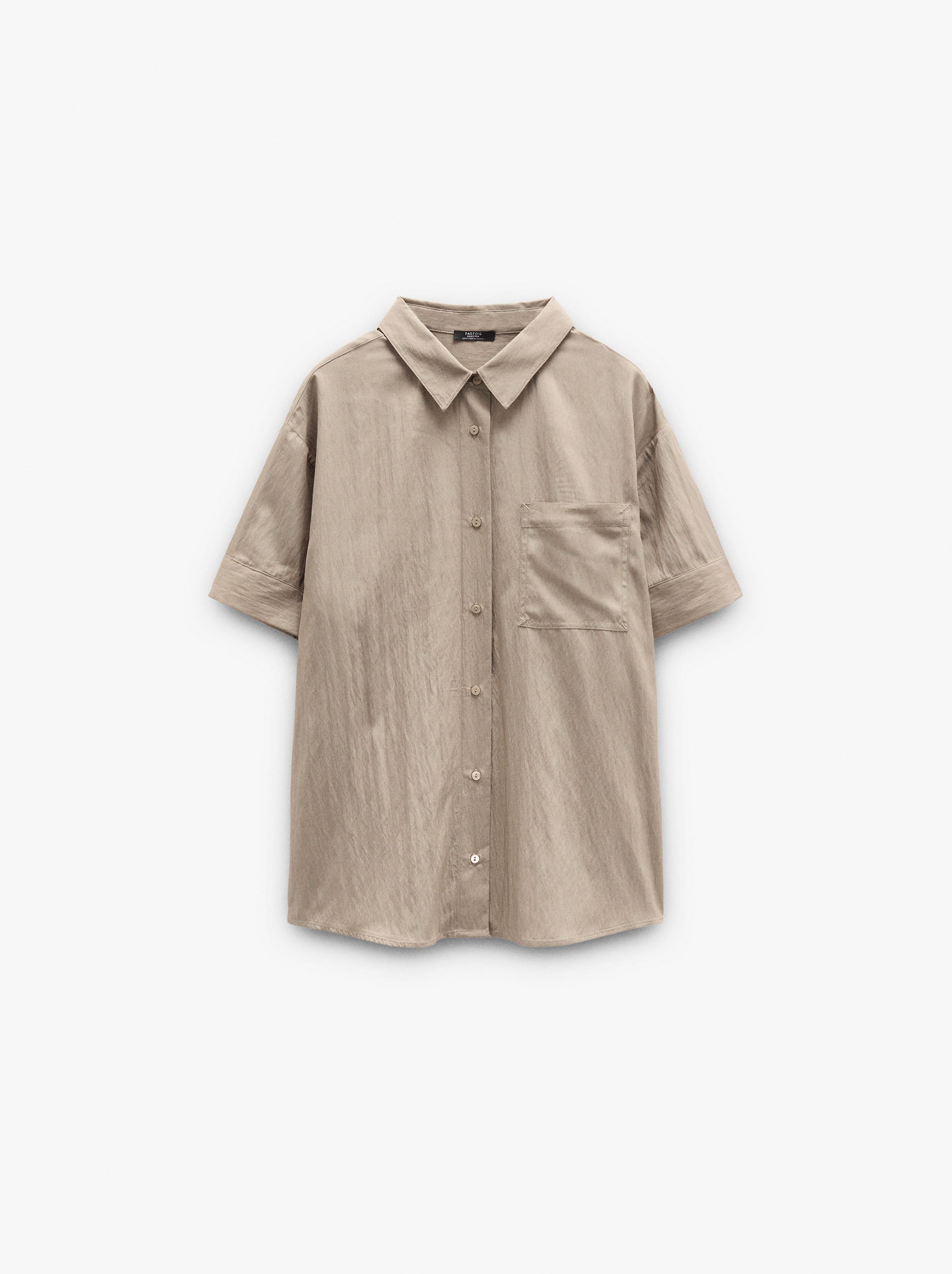Camisa Efecto Arrugado Con Bolsillo