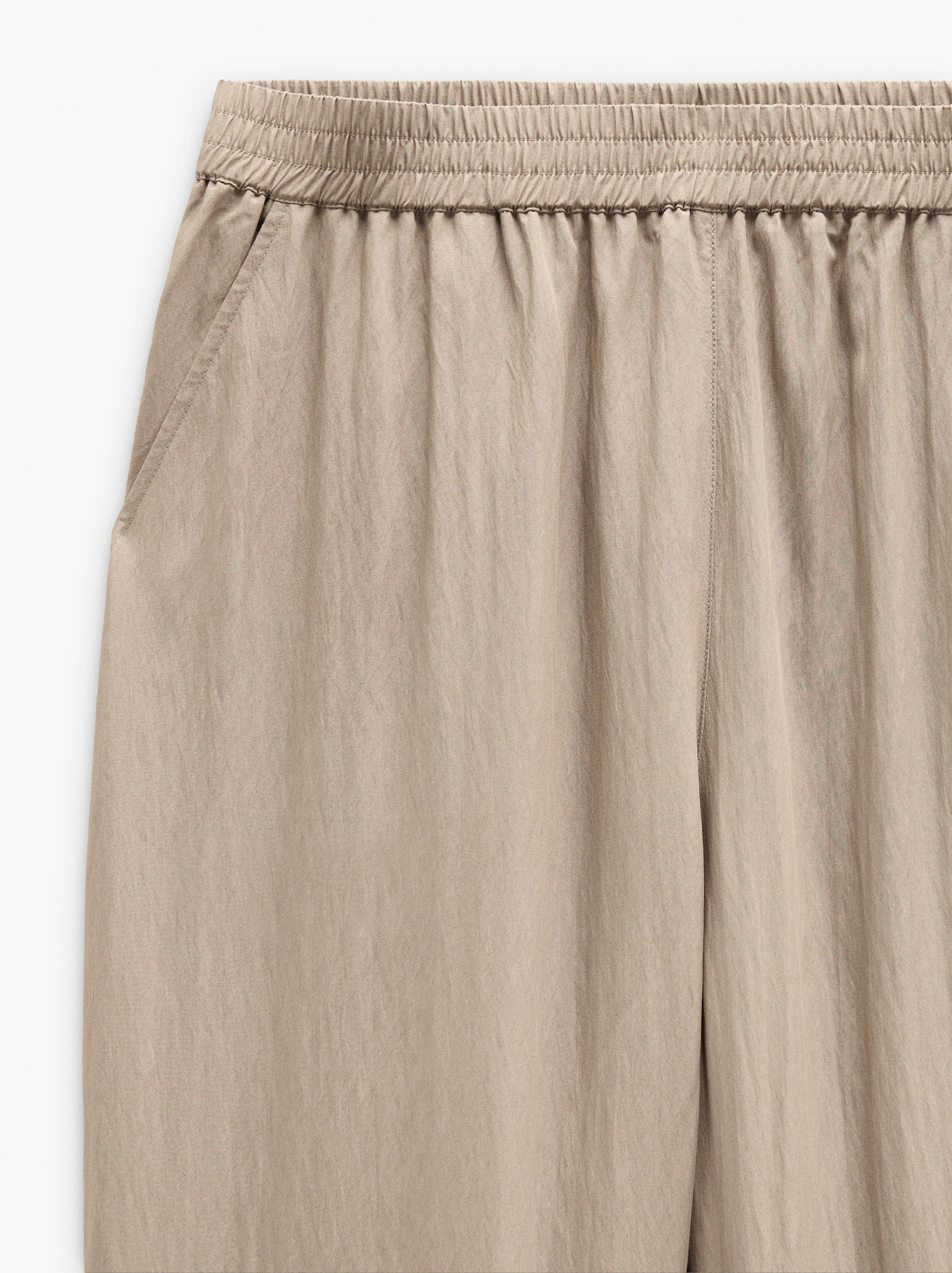 Pantalón Efecto Arrugado Cintura Elástica