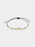Pulsera Ajustable De Cordón Con Corazón Y Piedras