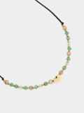 Pulsera Ajustable De Cordón Con Corazón Y Piedras