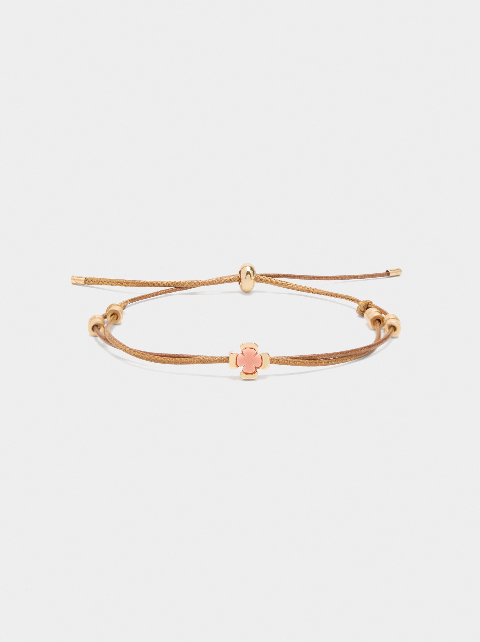 Pulsera Ajustable De Cordón Con Cruz
