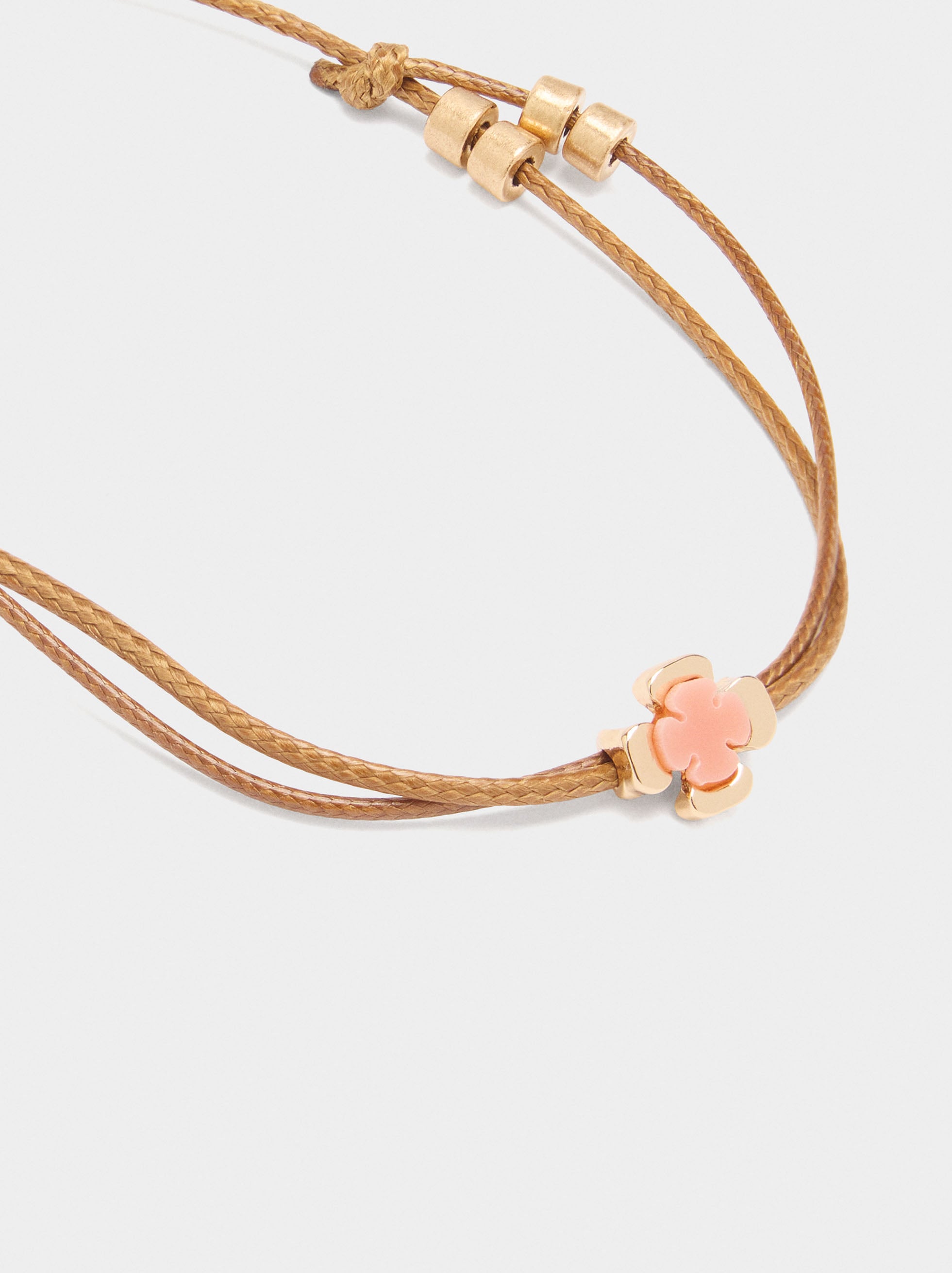 Pulsera Ajustable De Cordón Con Cruz