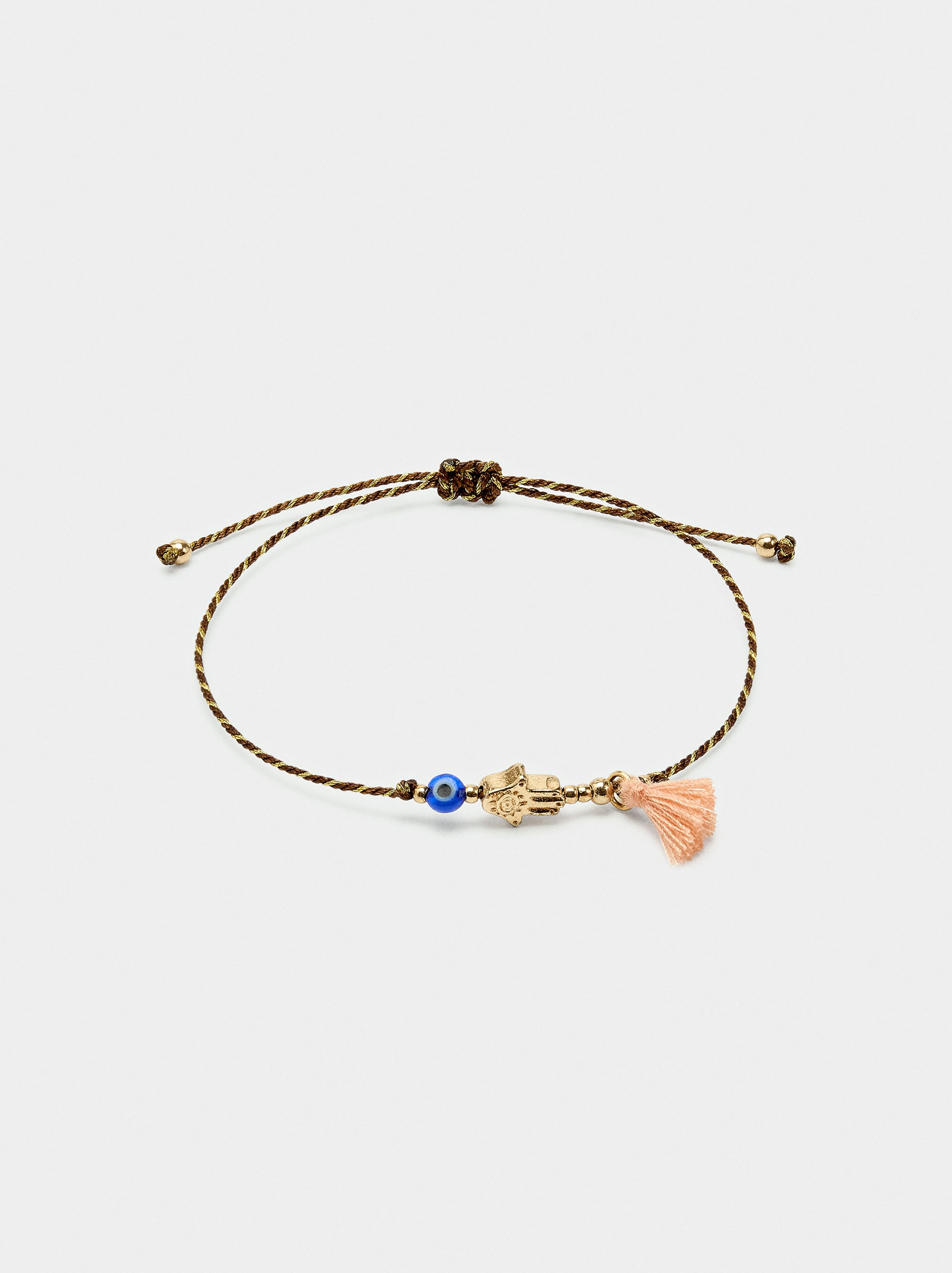Pulsera Ajustable De Cordón Mano De Fátima