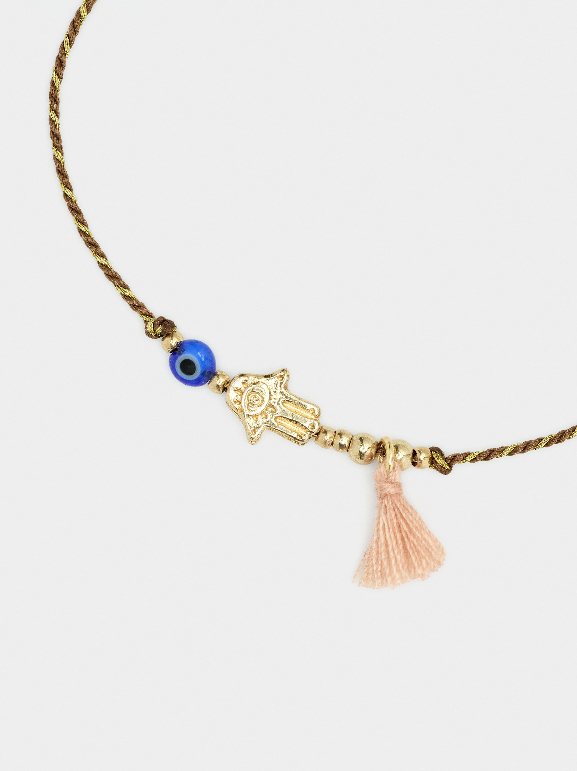 Pulsera Ajustable De Cordón Mano De Fátima