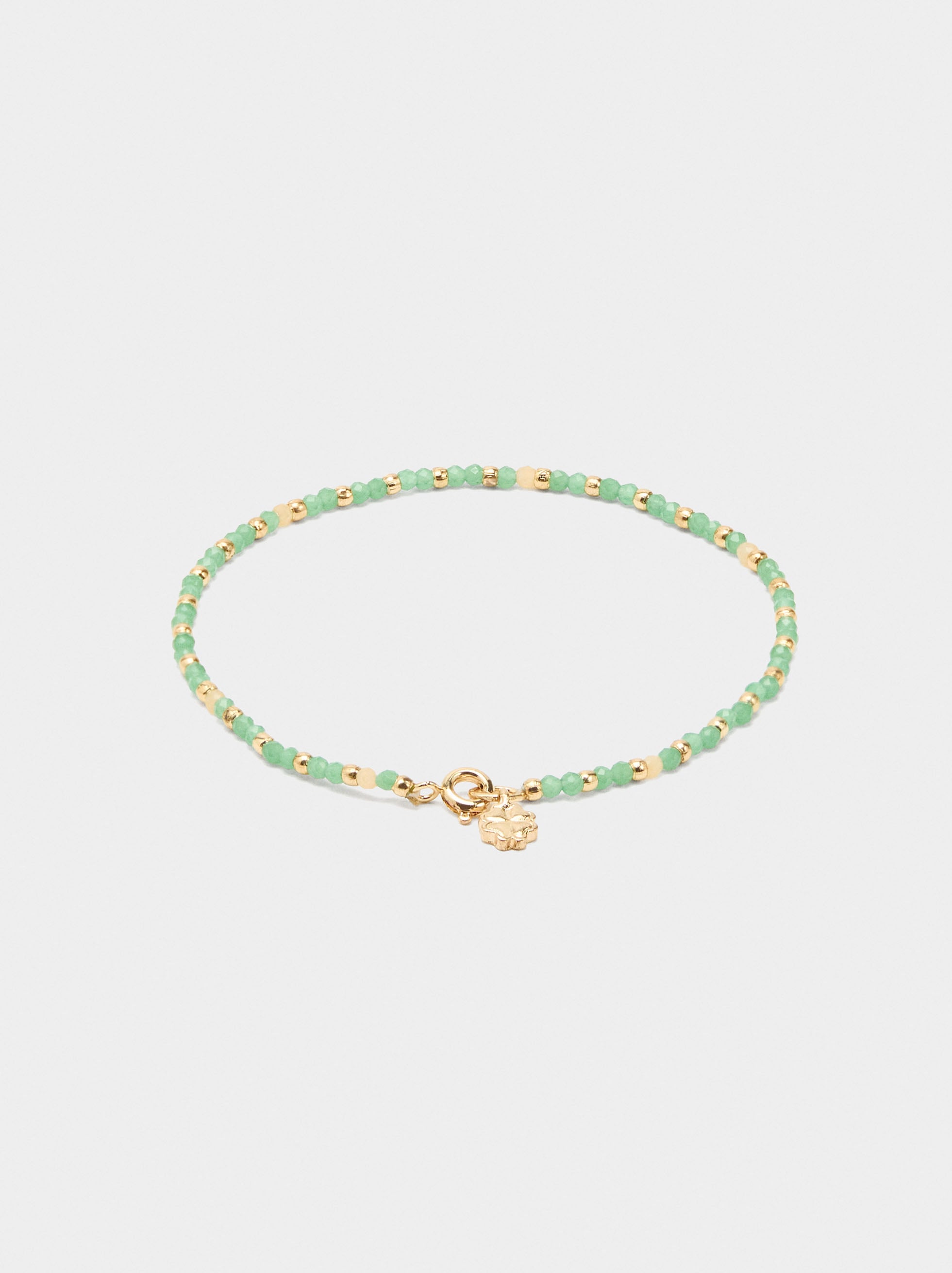Pulsera Con Cristales Y Charm De Trébol