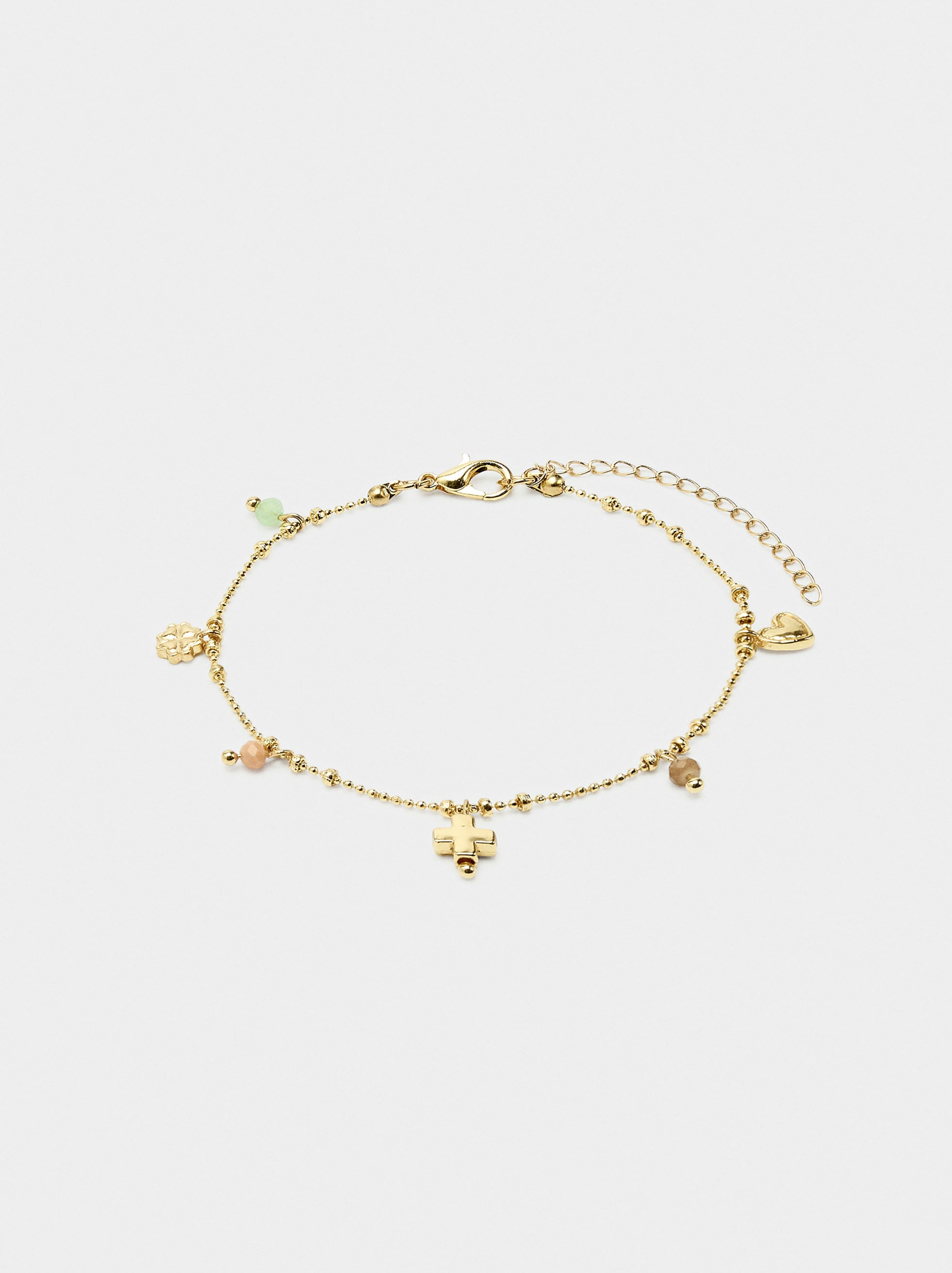 Pulsera Charms Y Cuentas De Cristales