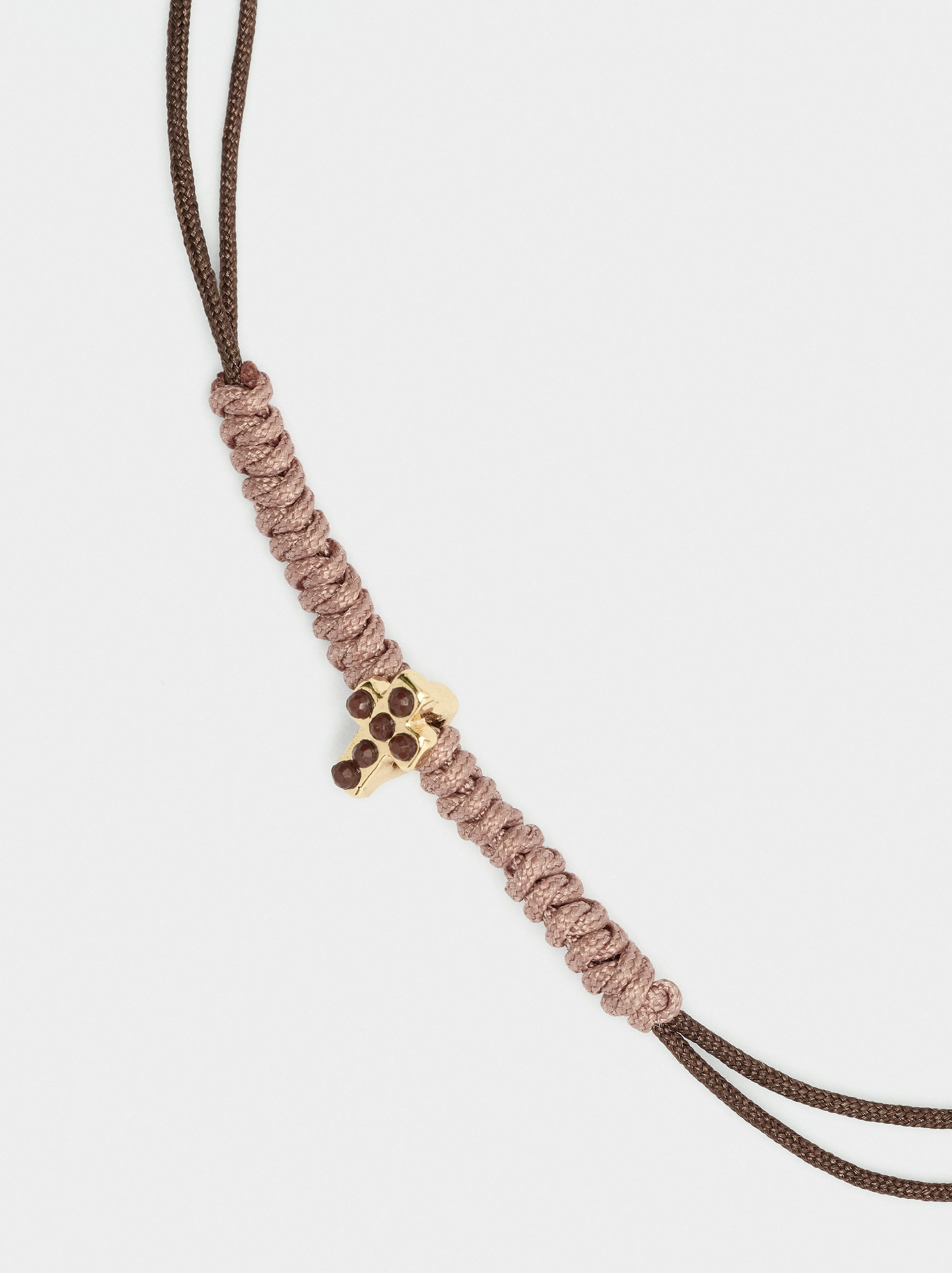Pulsera Ajustable De Cordón Con Cruz