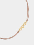 Pulsera Ajustable De Cordón Con Corazones