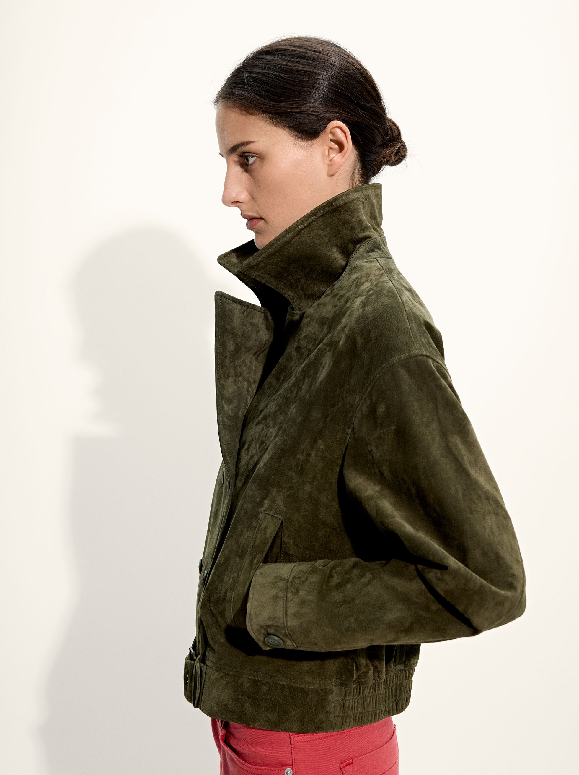 Chaqueta De Piel Con Cinturón