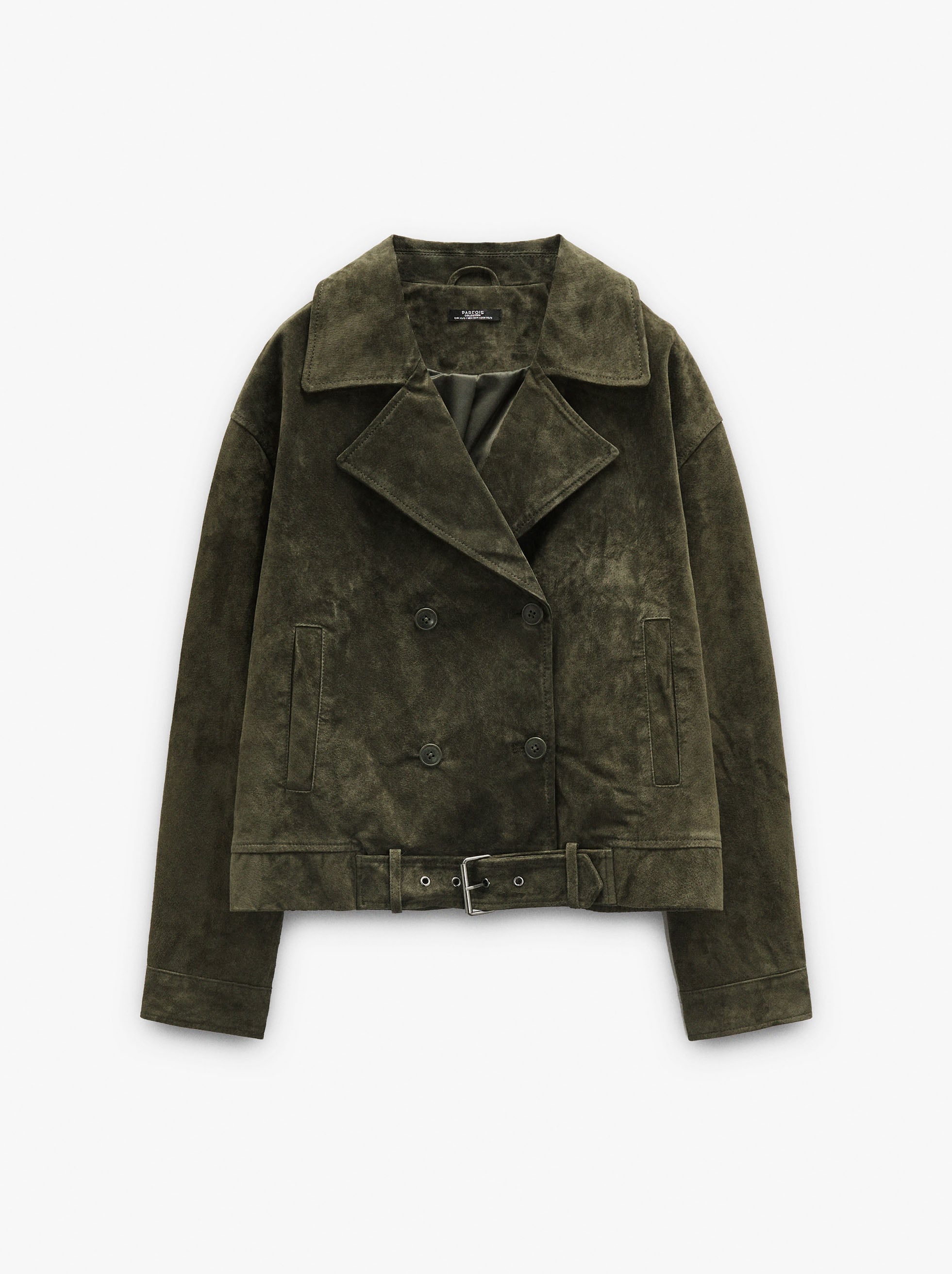 Chaqueta De Piel Con Cinturón
