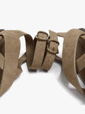 Sandalias Planas De Piel Con Tiras Cruzadas