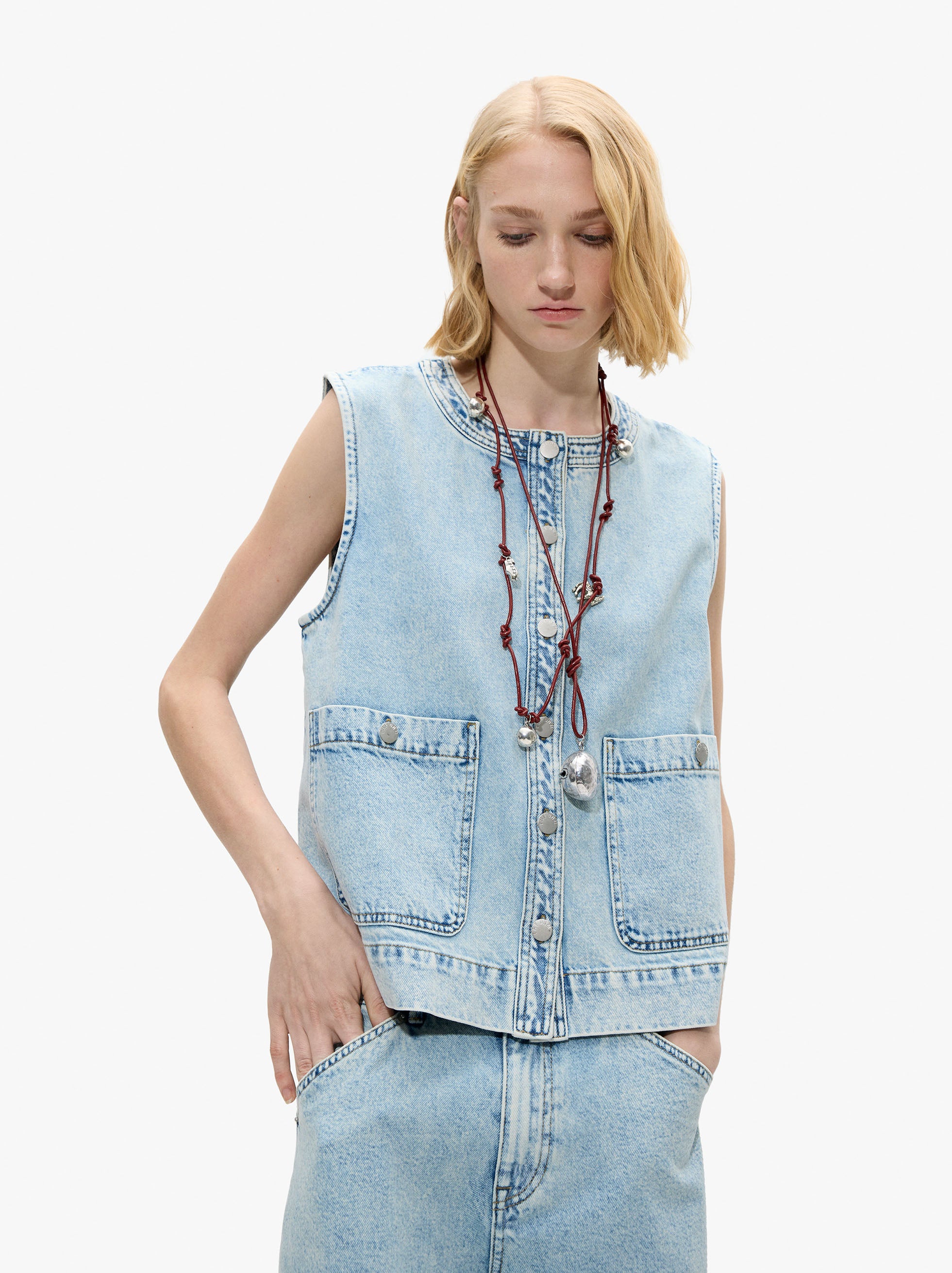 Chaleco De Denim 100% Algodón