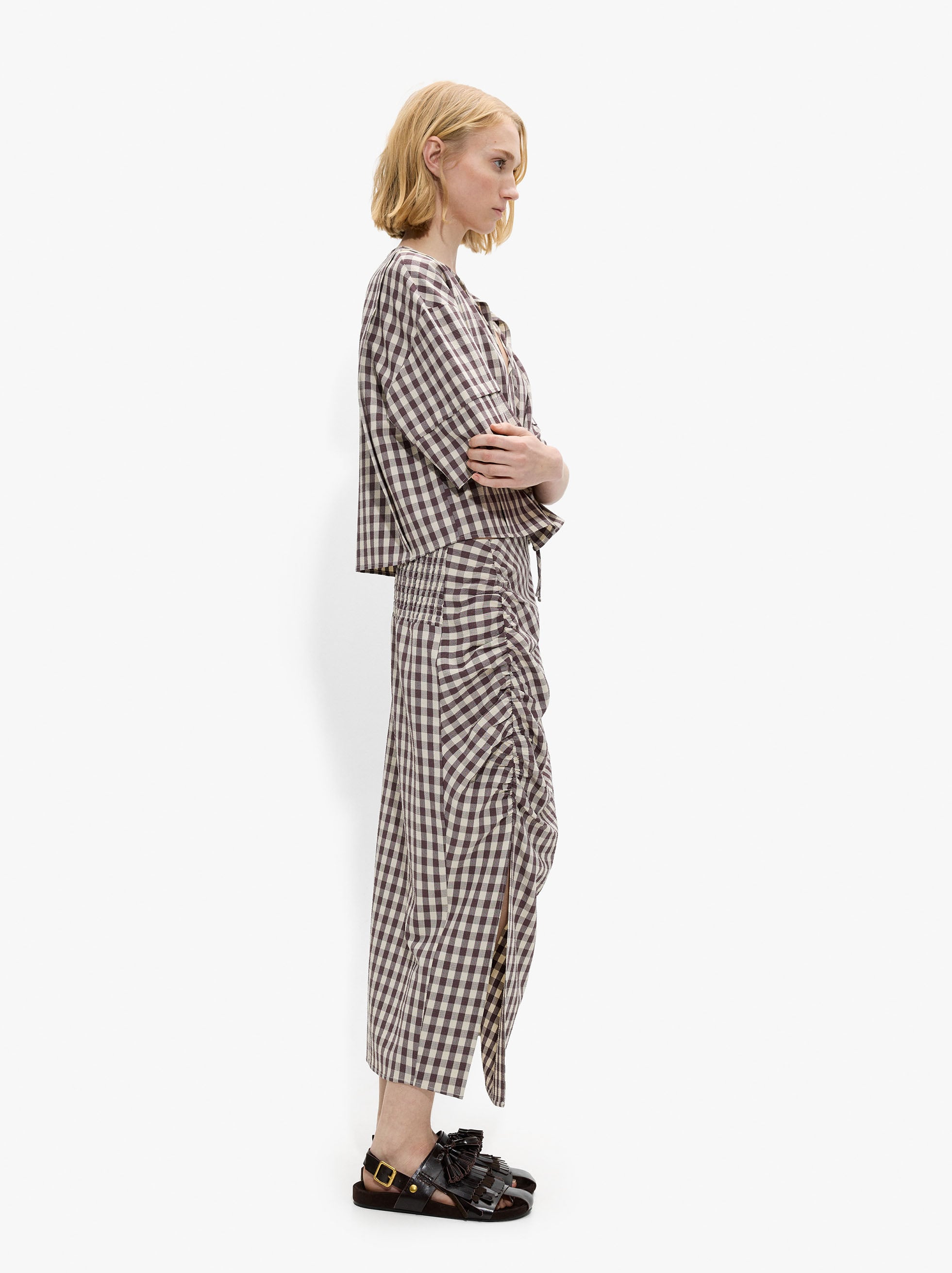 Blusa A Cuadros Vichy Con Lazo