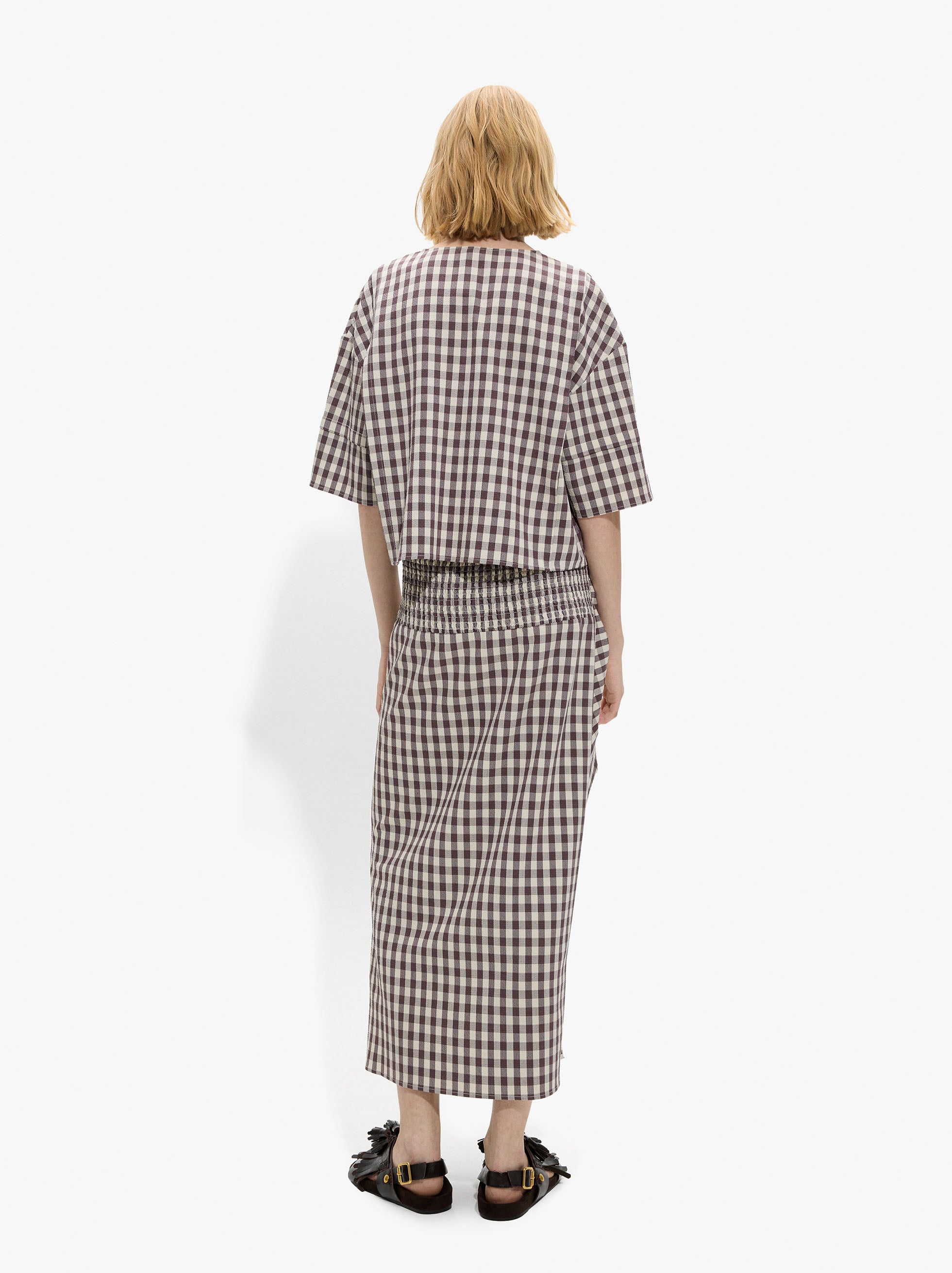 Blusa A Cuadros Vichy Con Lazo