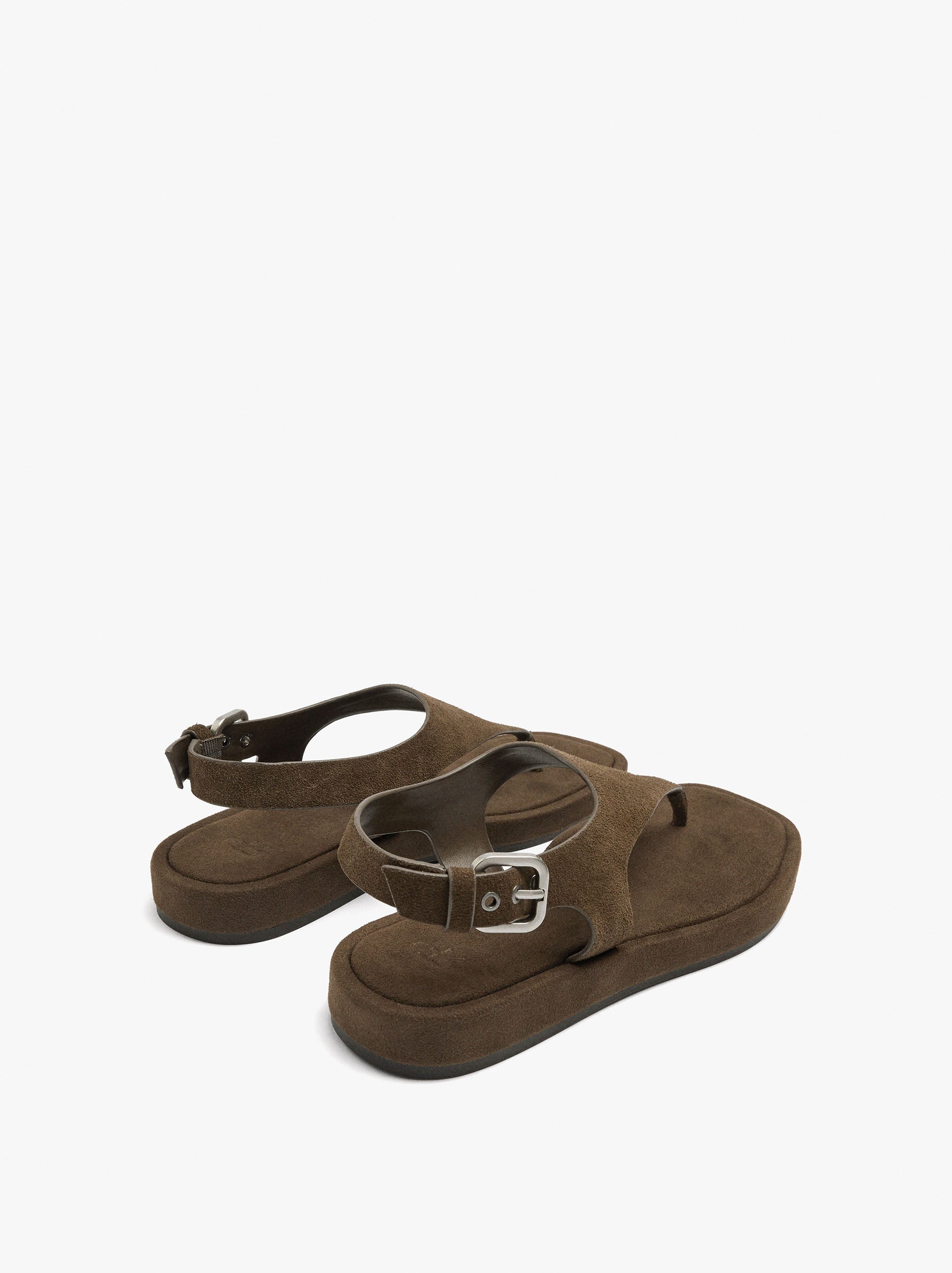 Sandalias De Piel Con Plataforma