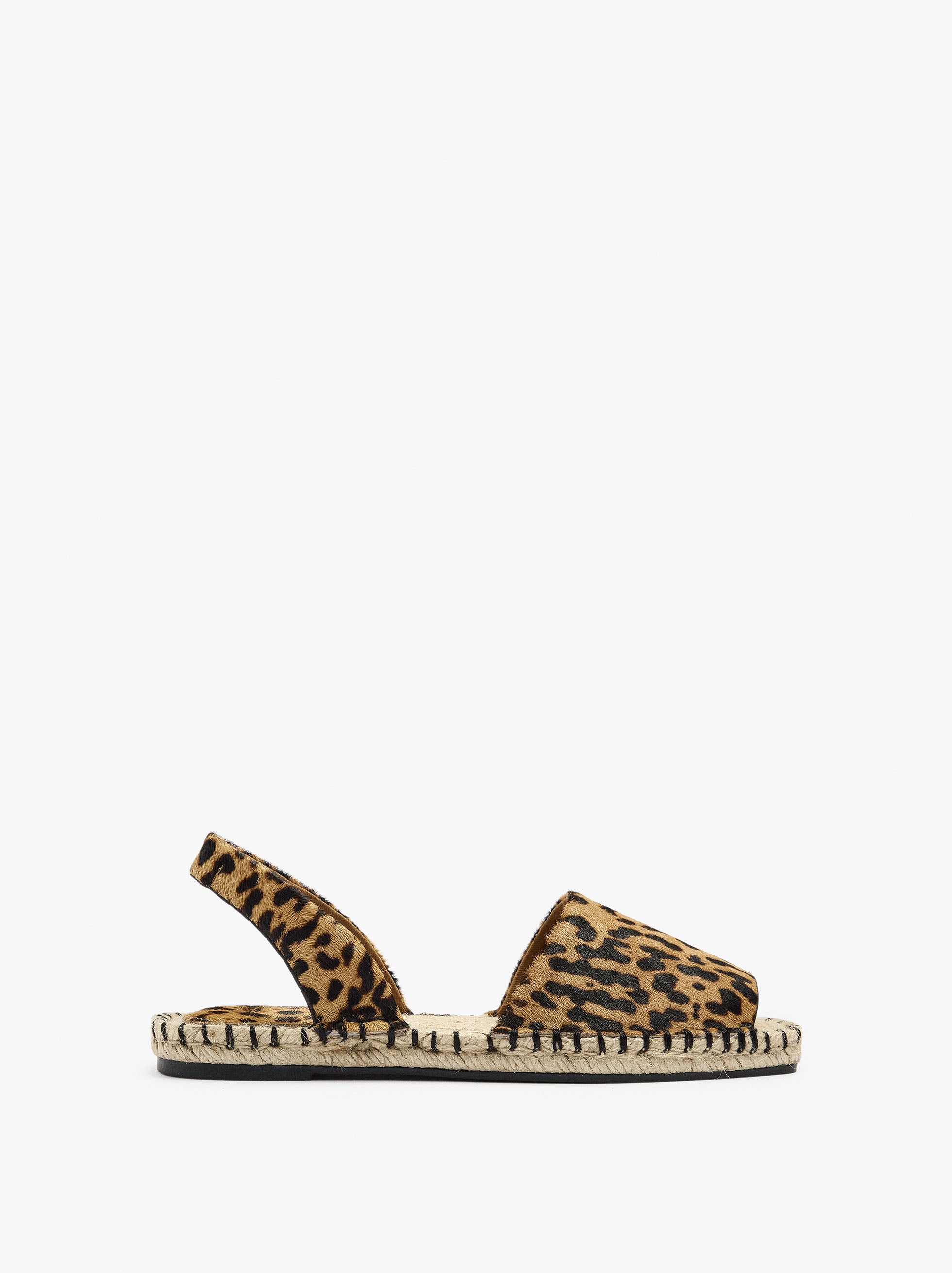 Alpercatas De Piel Estampado Animal