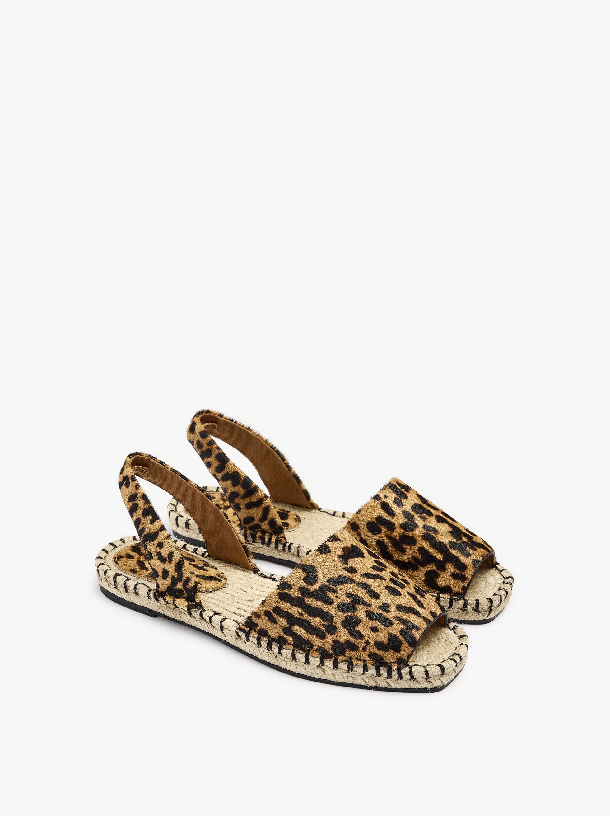 Alpercatas De Piel Estampado Animal