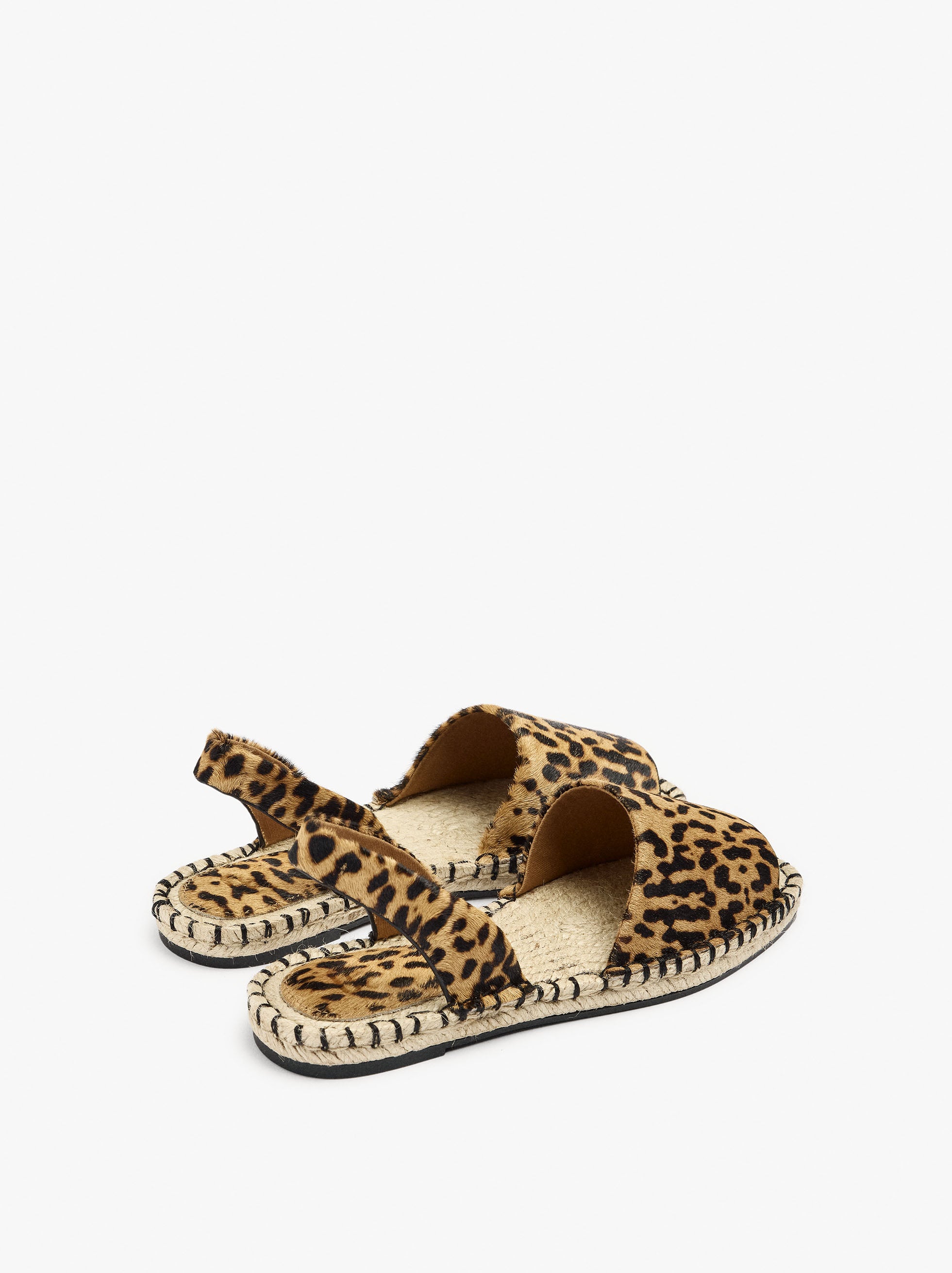 Alpercatas De Piel Estampado Animal
