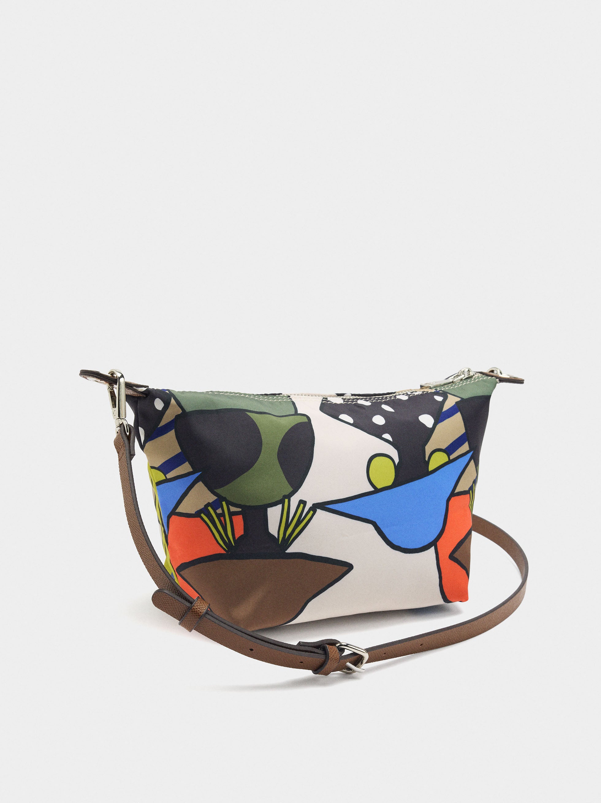 Bolso De Hombro De Nylon Con Pendiente