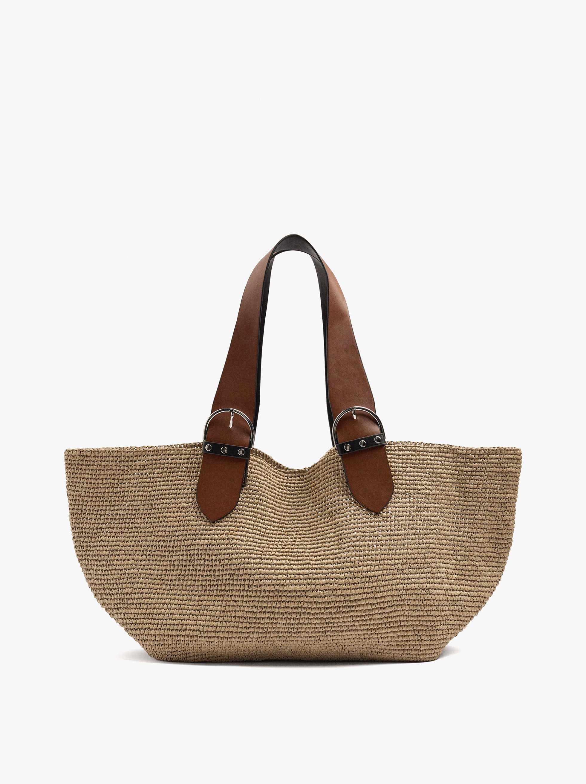 Bolso Shopper Efecto Rafia Con Bolsa Removible