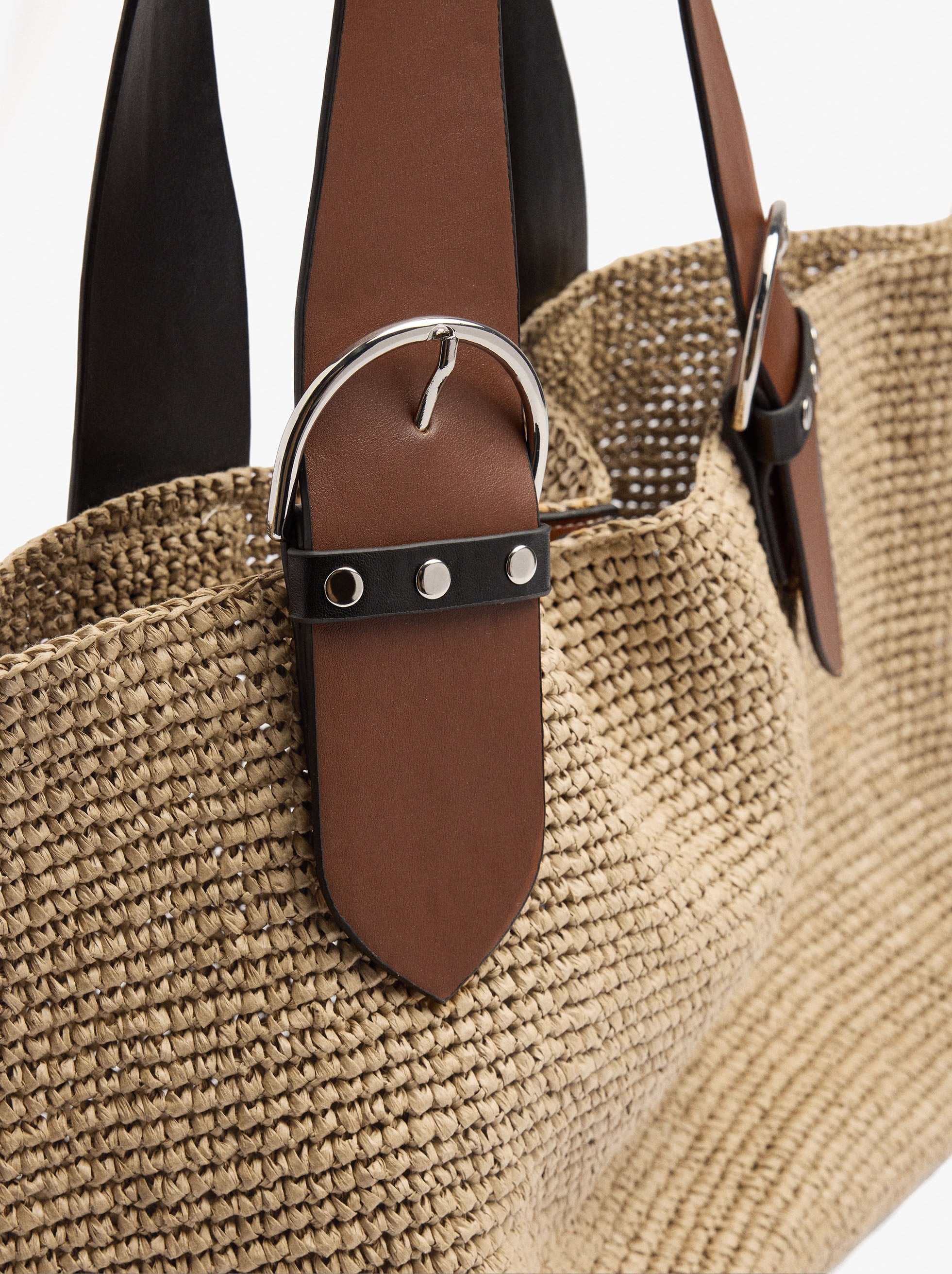 Bolso Shopper Efecto Rafia Con Bolsa Removible