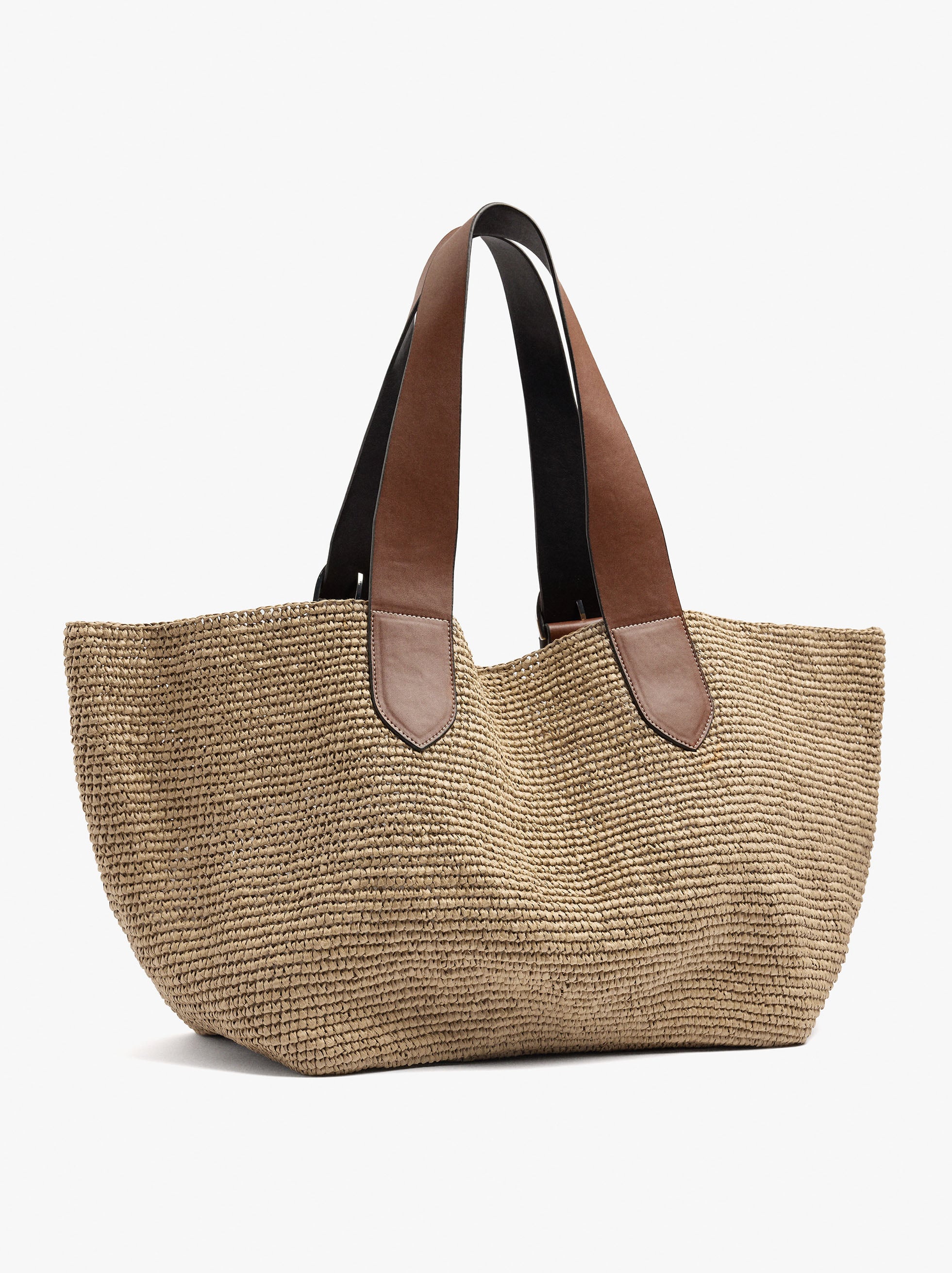 Bolso Shopper Efecto Rafia Con Bolsa Removible
