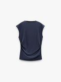 Top Liso Con Fruncidos