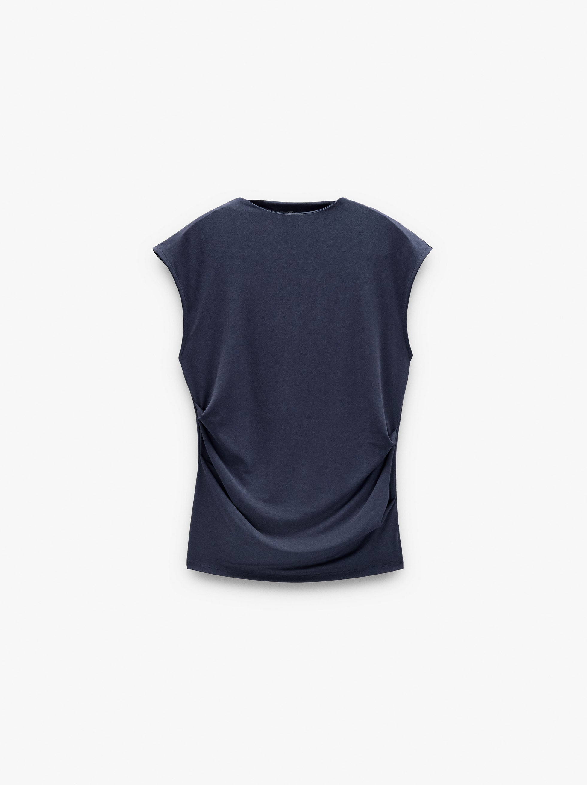 Top Liso Con Fruncidos