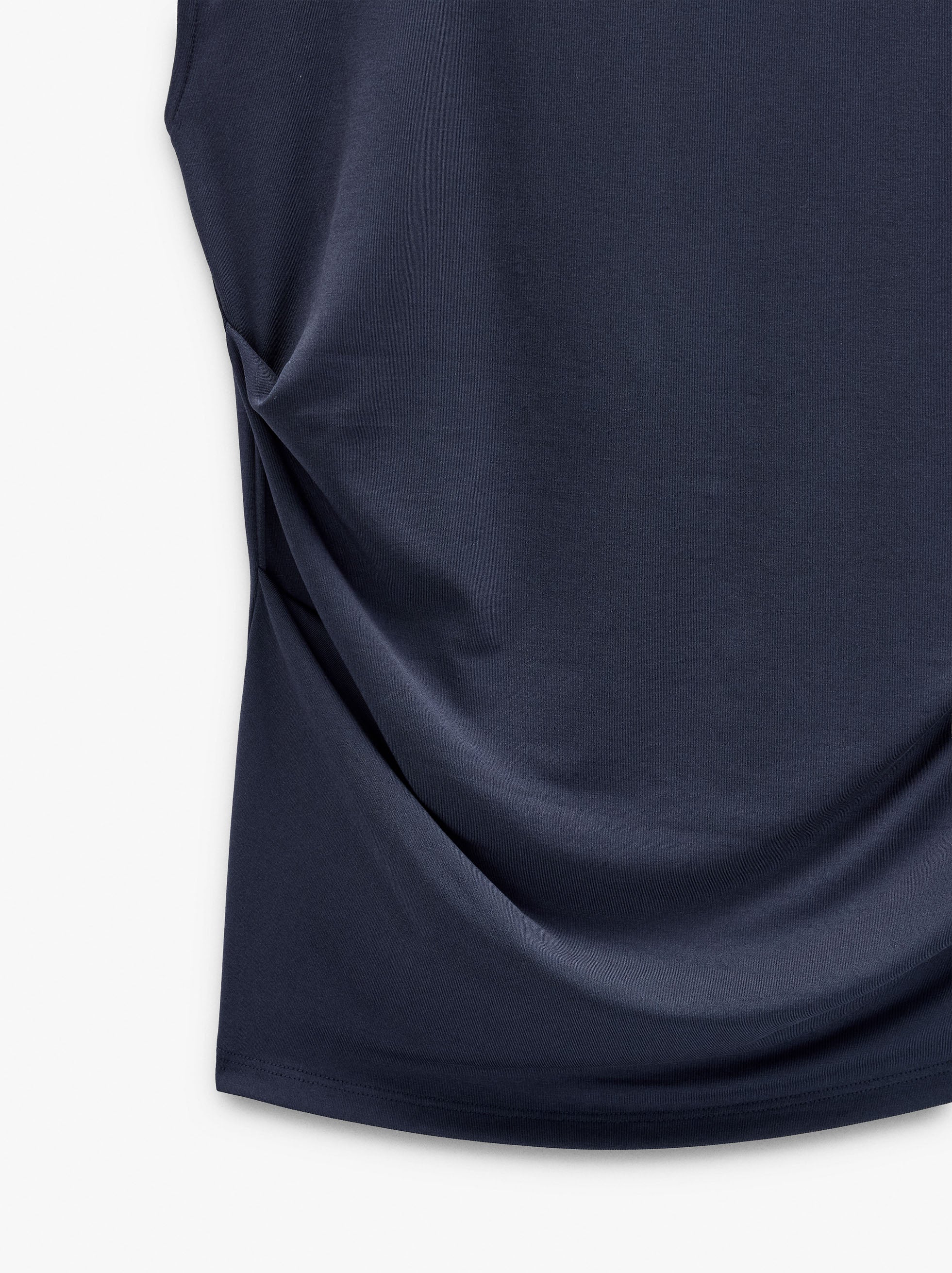 Top Liso Con Fruncidos