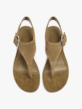 Sandalias Rasas De Piel Con Hebilla